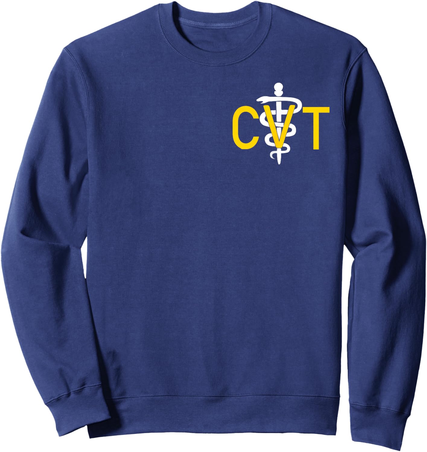 Certified Veterinary Technician CVT Caduceus Pocket Graphic Sweatshirt - Sweatshirt | Navy