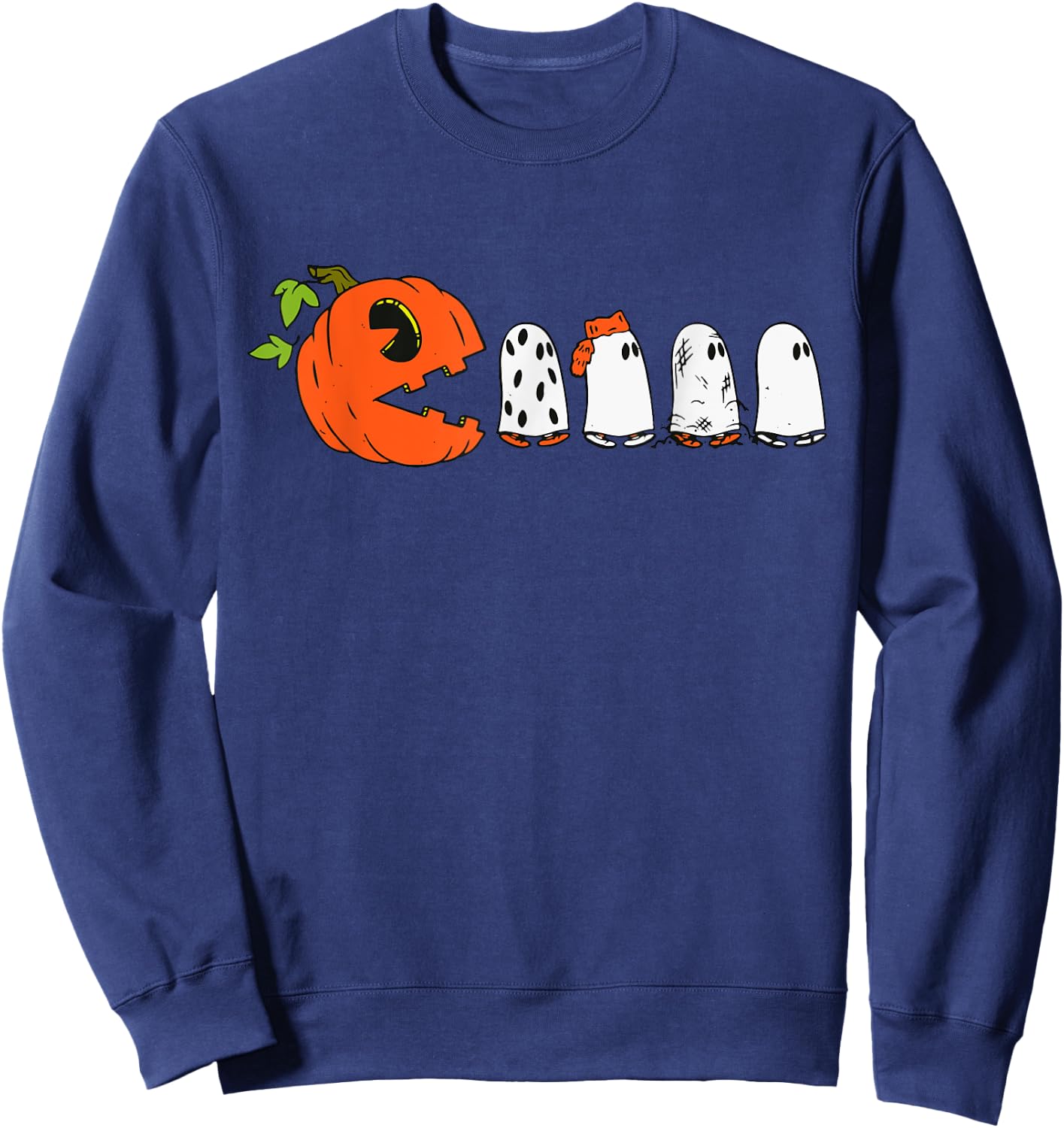 Halloween Pumpkin Funny Ghosts Boys Kids Women Men Sweatshirt - Sweatshirt | Navy