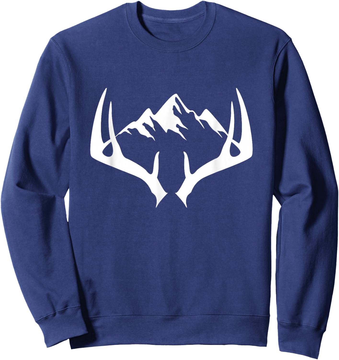 Mountain Outdoor Antlers Elk Deer Hunting Sweatshirt - Sweatshirt | Navy