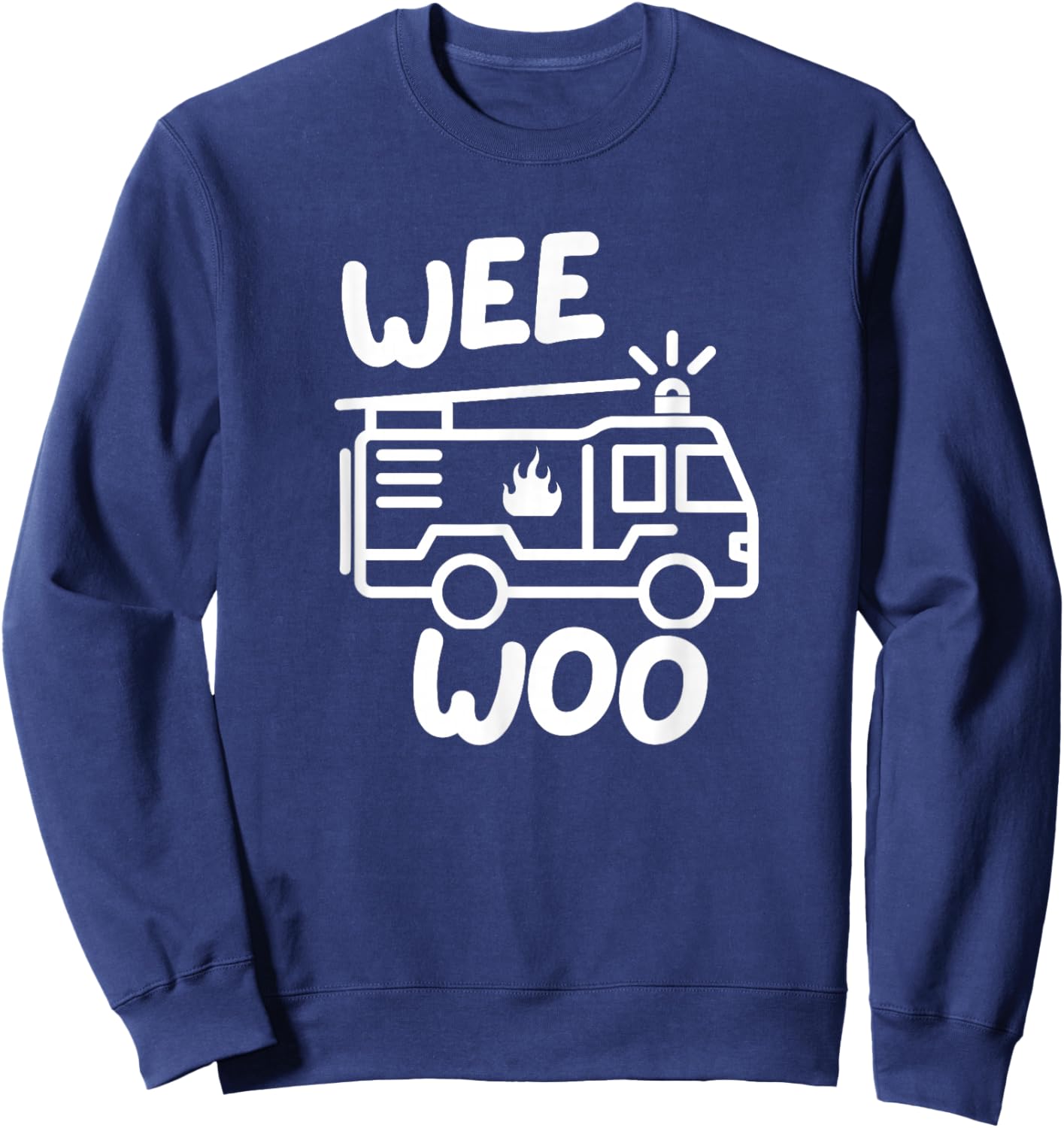 Wee Woo Squad Funny Fire Truck Firefighter Birthday Kids Boy Sweatshirt - Sweatshirt | Navy