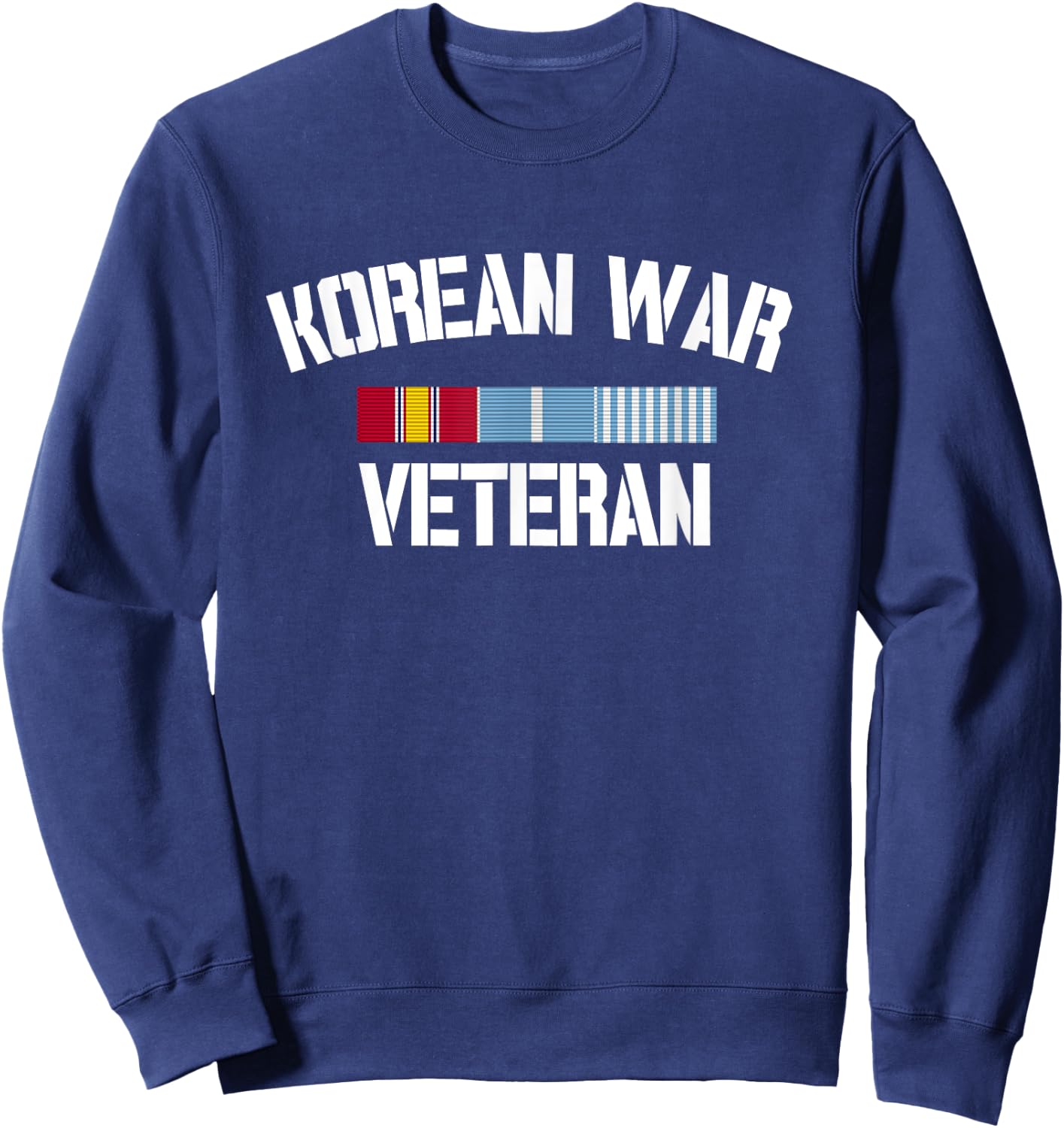 Patriotic American Creations by Revinct Designs Korean War Veteran Pride Korea Service Ribbon Sweatshirt - Sweatshirt | Navy