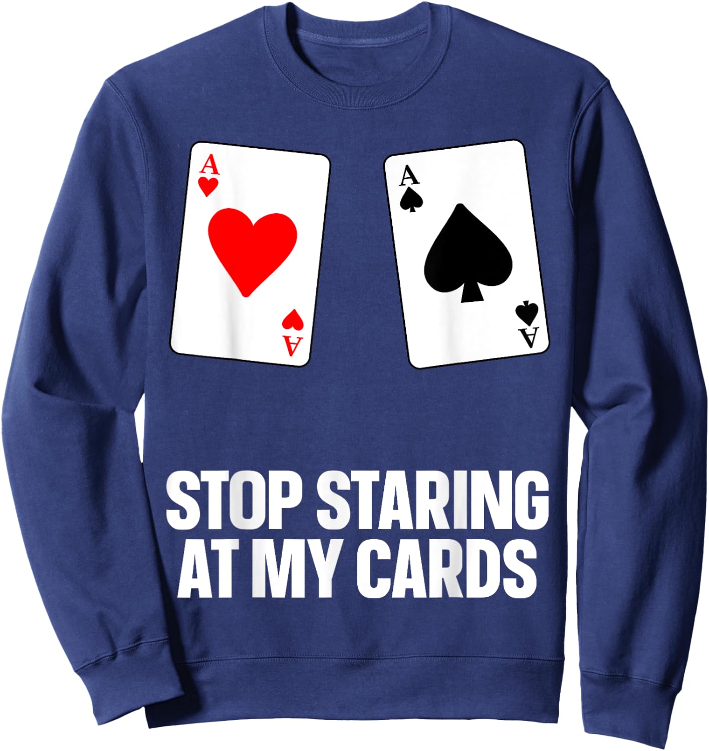 Funny Poker Design Women Poker Lover Poker Player Sweatshirt - Sweatshirt | Navy