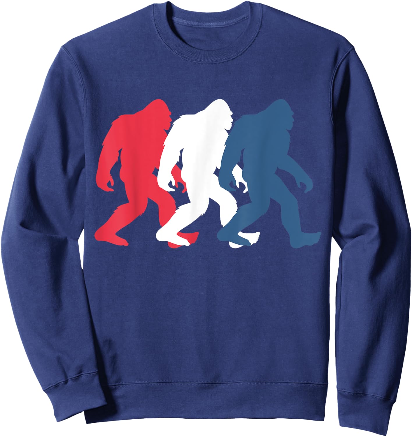 4th of July Bigfoot Red White and Blue Gift Sasquatch Merica Women Kids Men Sweatshirt - Sweatshirt | Navy