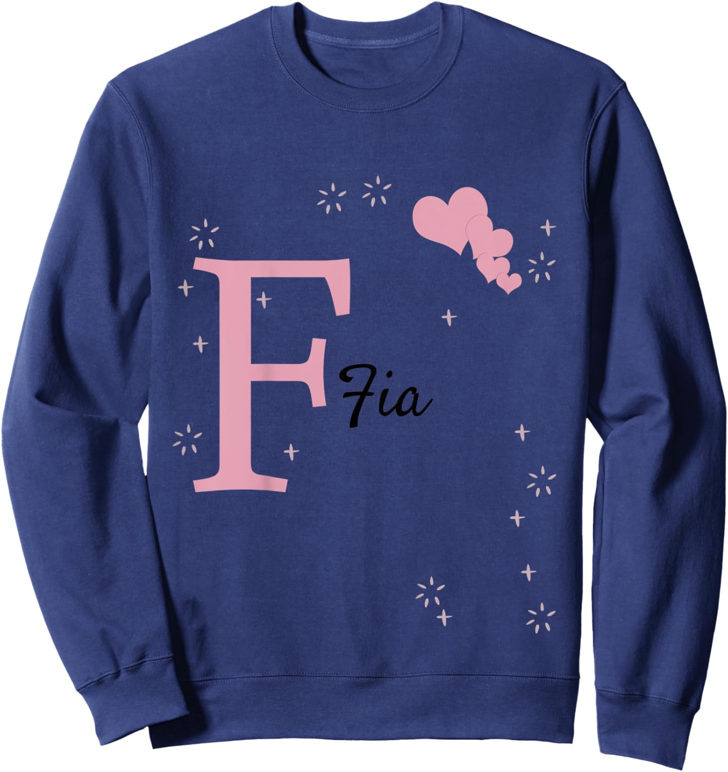 Kids Fia Clothing with Name Girl Personalised Gift Pink Sweatshirt - Sweatshirt | Navy