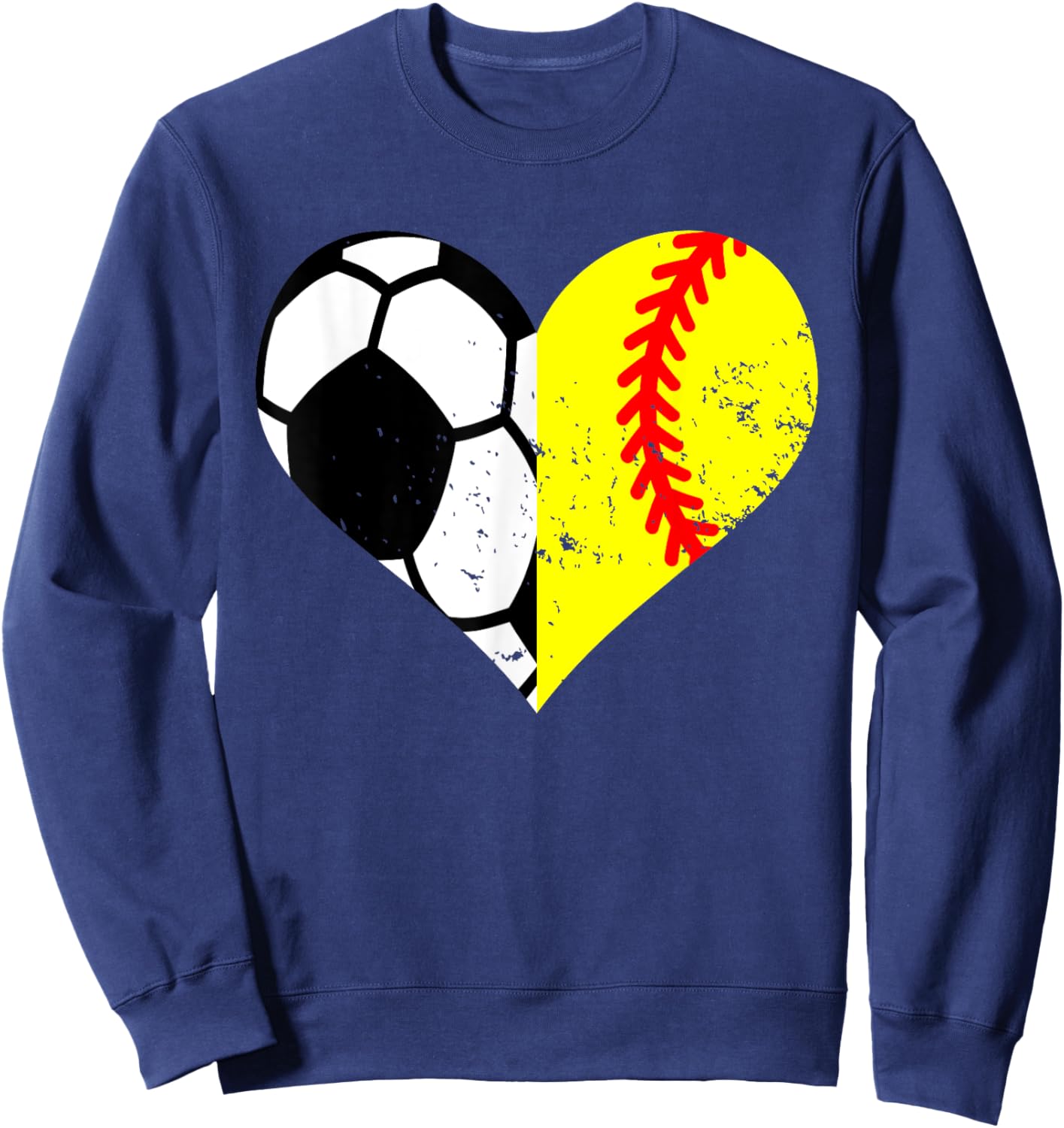 Soccer Softball Heart Funny Soccer Softball Mom Sweatshirt - Sweatshirt | Navy