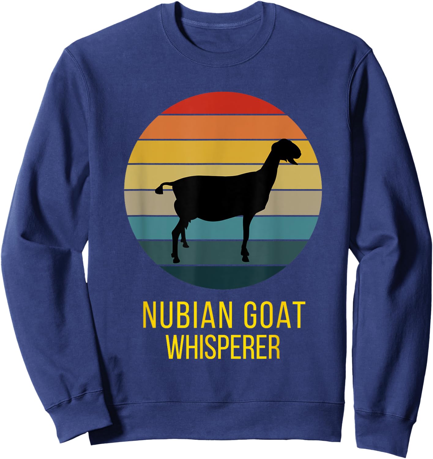 Happy Goats Vintage Nubian Goat Whisperer Sweatshirt - Sweatshirt | Navy
