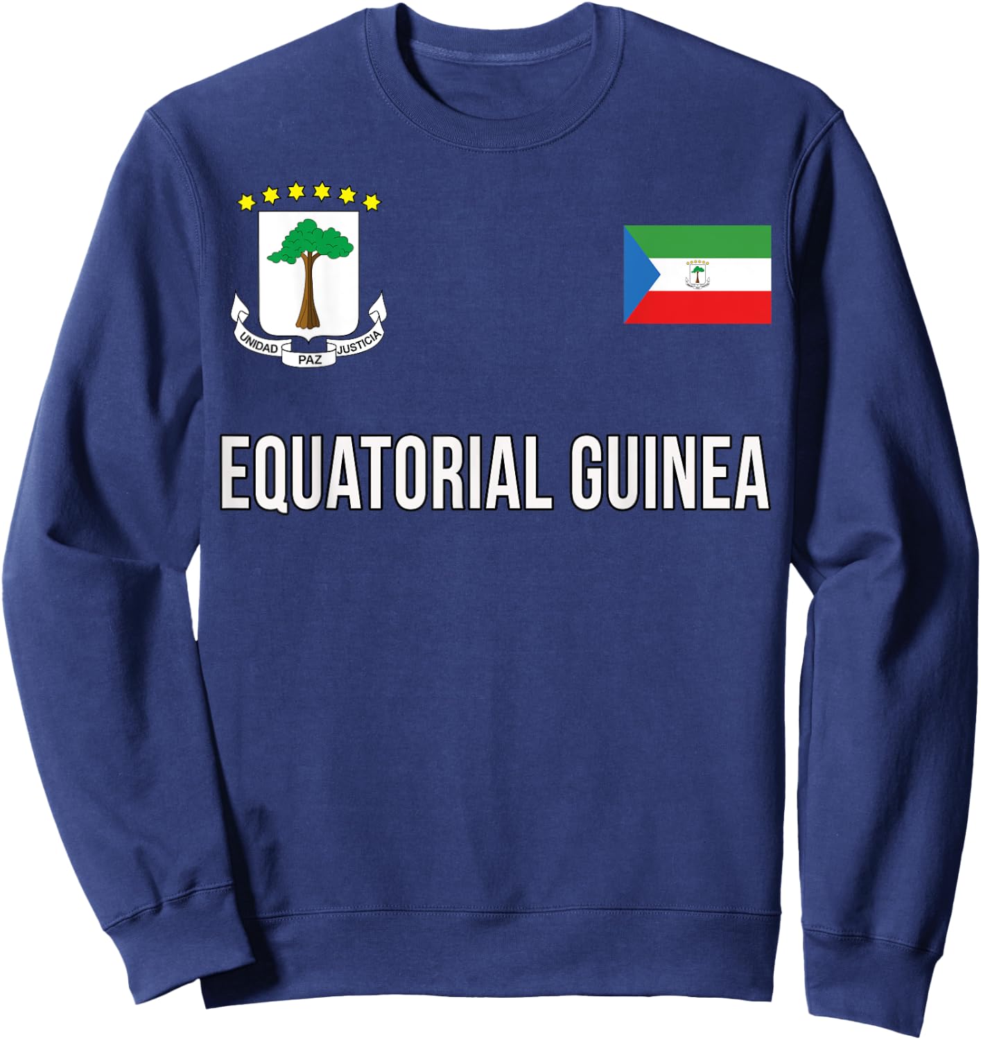 Equatorial Guinea Sports-style Flag and Emblem Design Sweatshirt - Sweatshirt | Navy