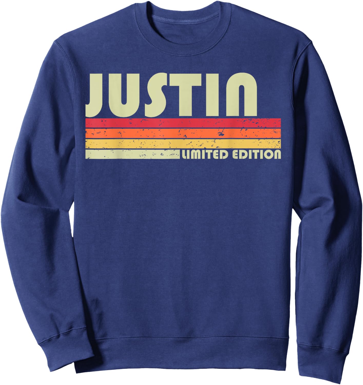 JUSTIN Gift Name Personalized Funny Retro Vintage Birthday Sweatshirt - Sweatshirt | Navy