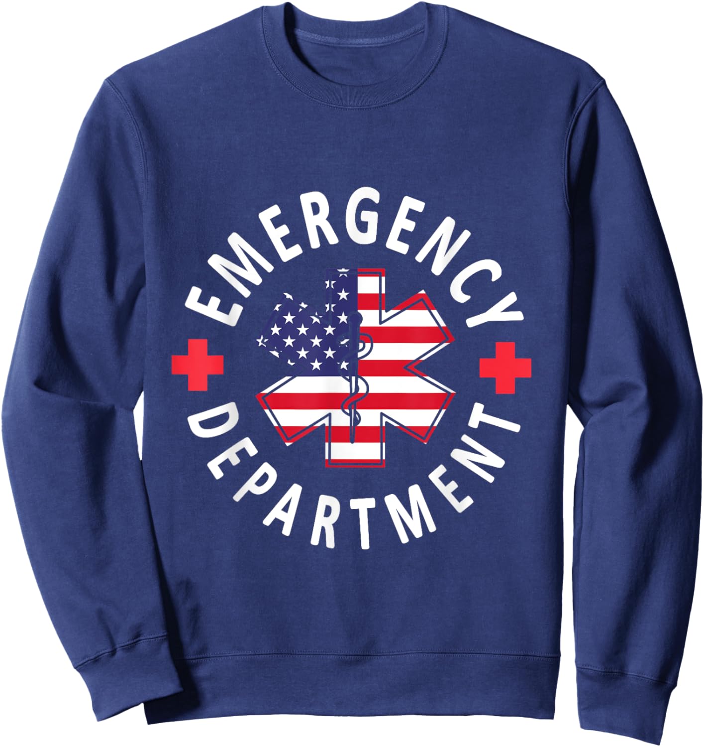 Emergency Department 4th of July USA Emergency Room Nurse Sweatshirt - Sweatshirt | Navy