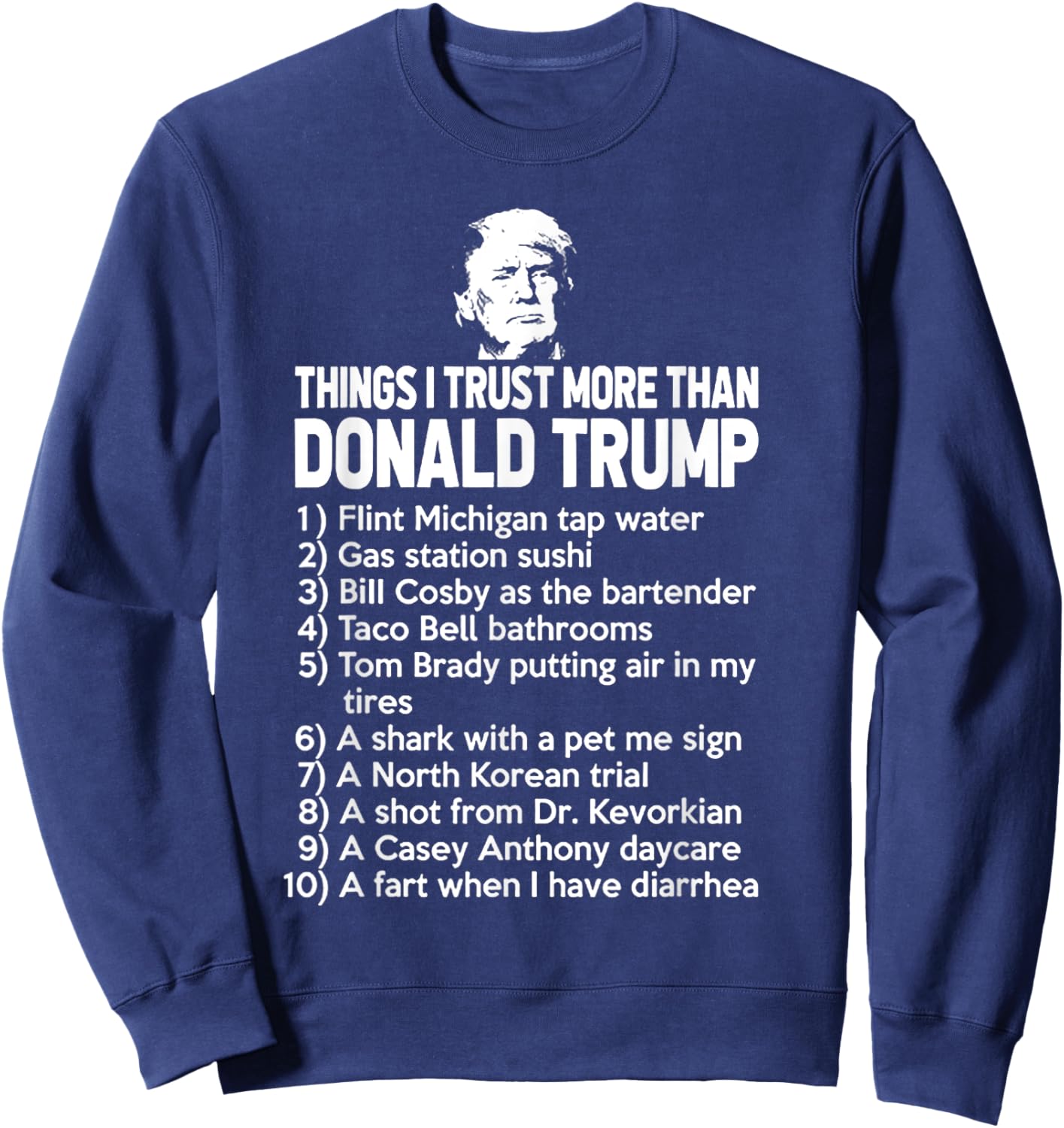Funny Political Humor Gift - Black Trump 2020 - Men's Small - Modern Classic - - Straight Hem - Letter Print Sweatshirt - Sweatshirt | Navy