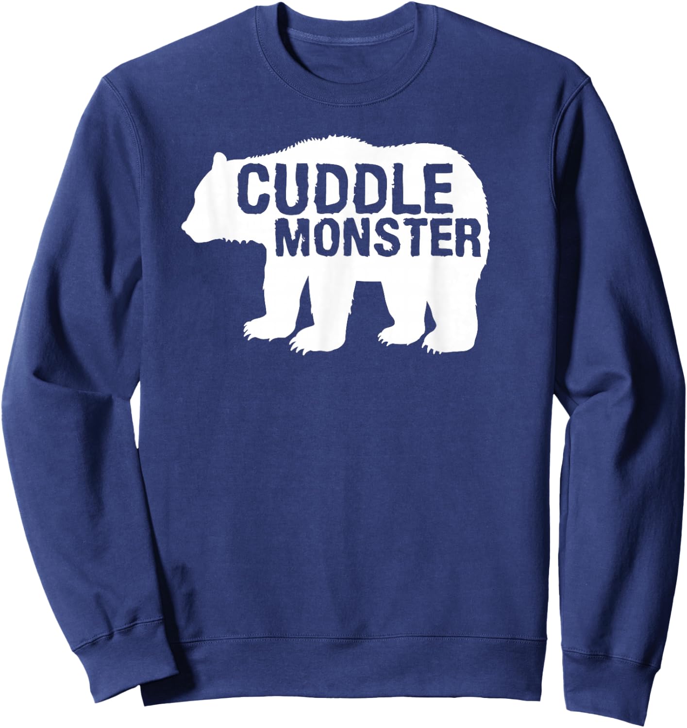 Cuddle Monster Bear Silhouette Fun Novelty Sweatshirt - Sweatshirt | Navy