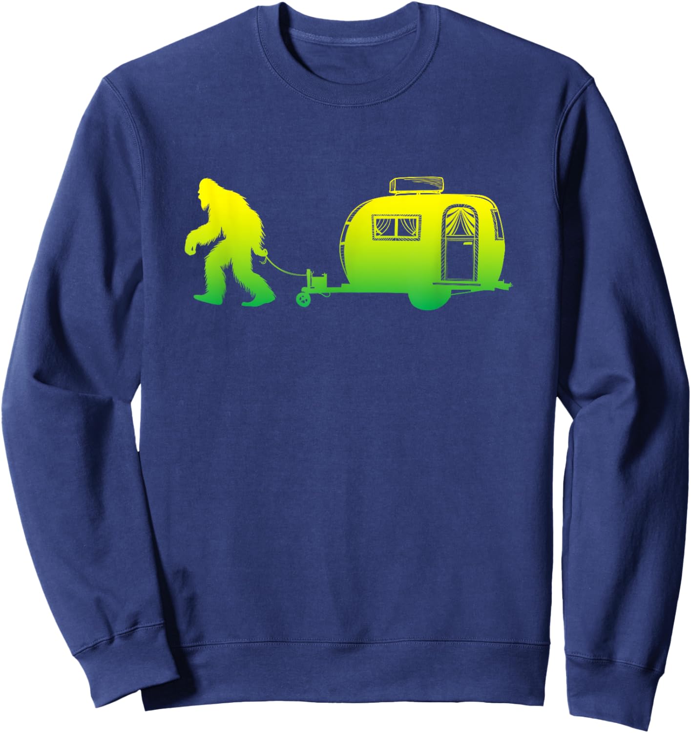 Bigfoot RV Motorhome Camping Sasquatch Campervan Graphic Sweatshirt - Sweatshirt | Navy