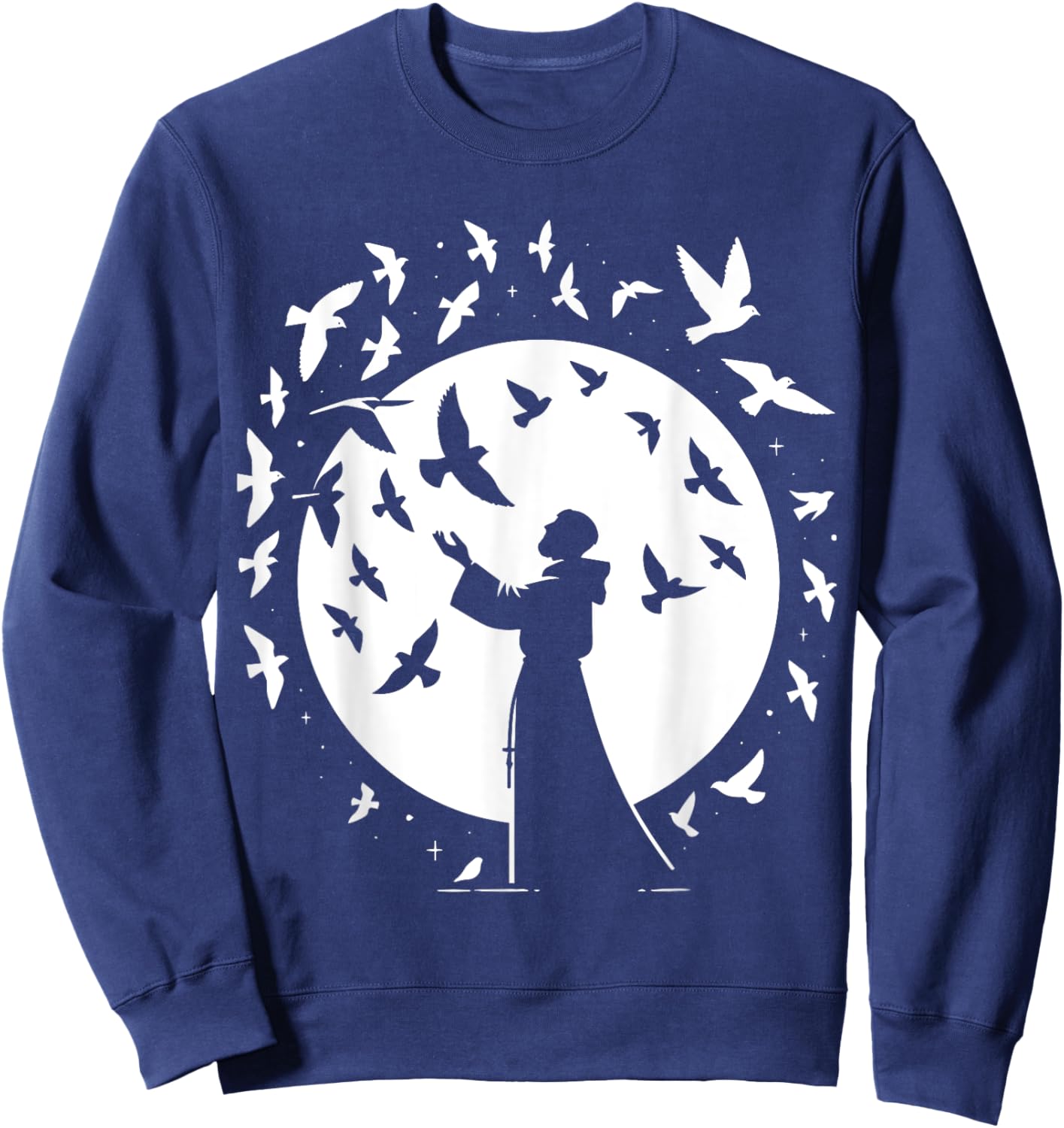 St Francis of Assisi Patron Saint of Animals Birds Catholic Sweatshirt - Sweatshirt | Navy