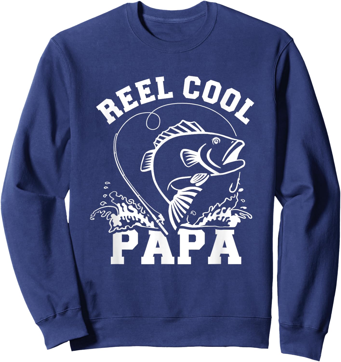 Reel cool Papa dad fishing Sweatshirt - Sweatshirt | Navy