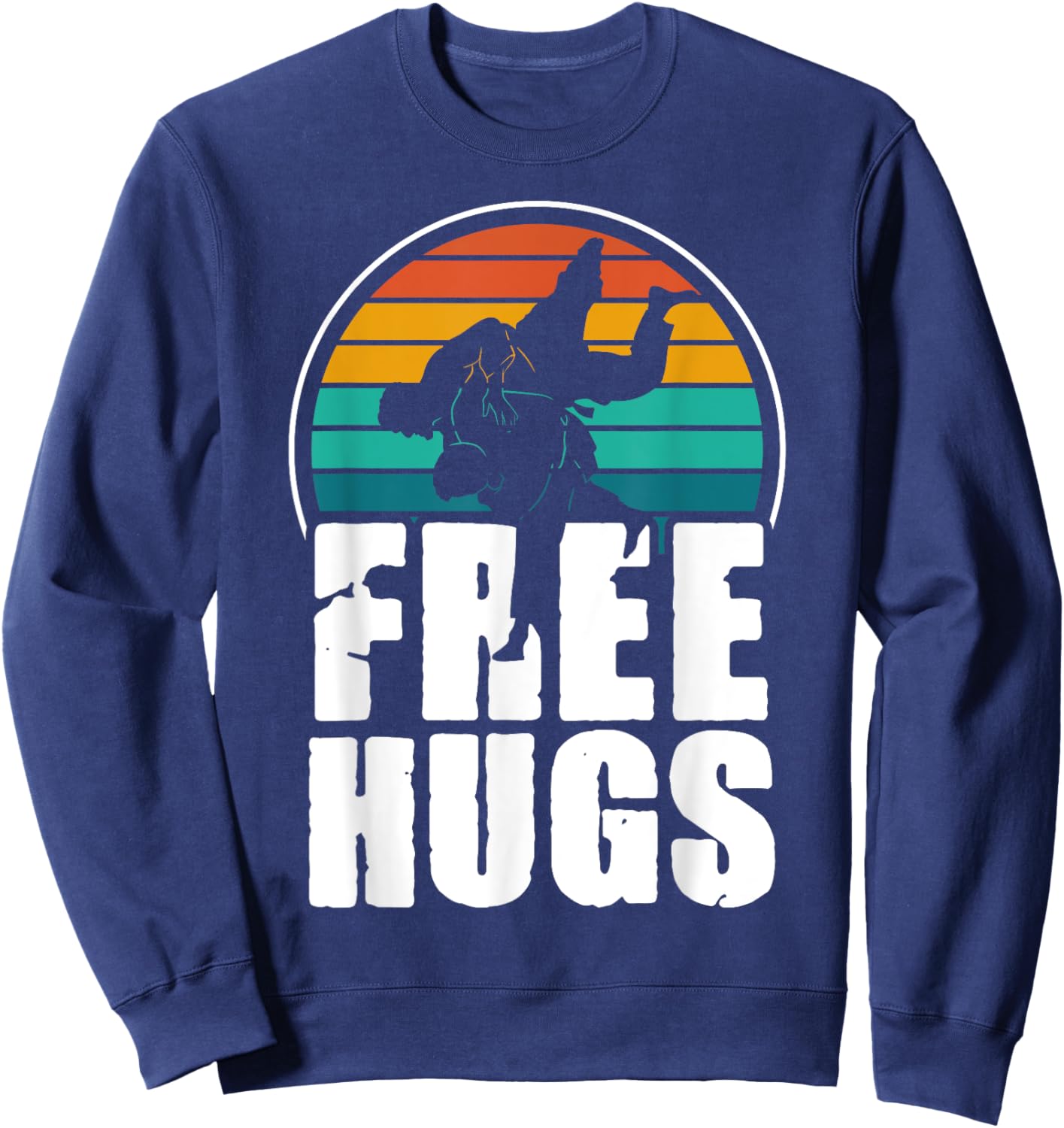 Vintage Retro Free Hugs - Cool Jiu Jitsu BJJ Martial Arts Sweatshirt - Sweatshirt | Navy