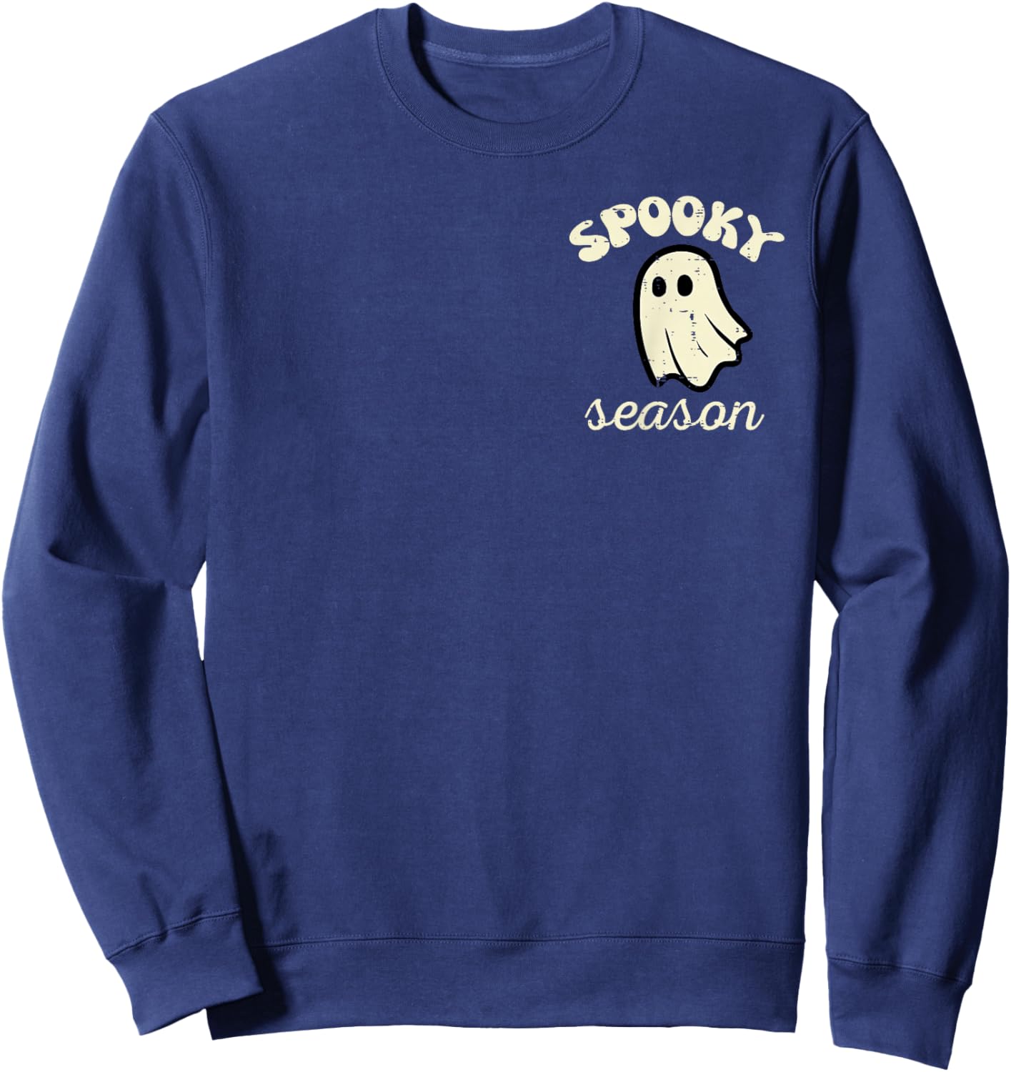 Halloween Ghost Spooky Season Costume Pocket Men Women Kids Sweatshirt - Sweatshirt | Navy