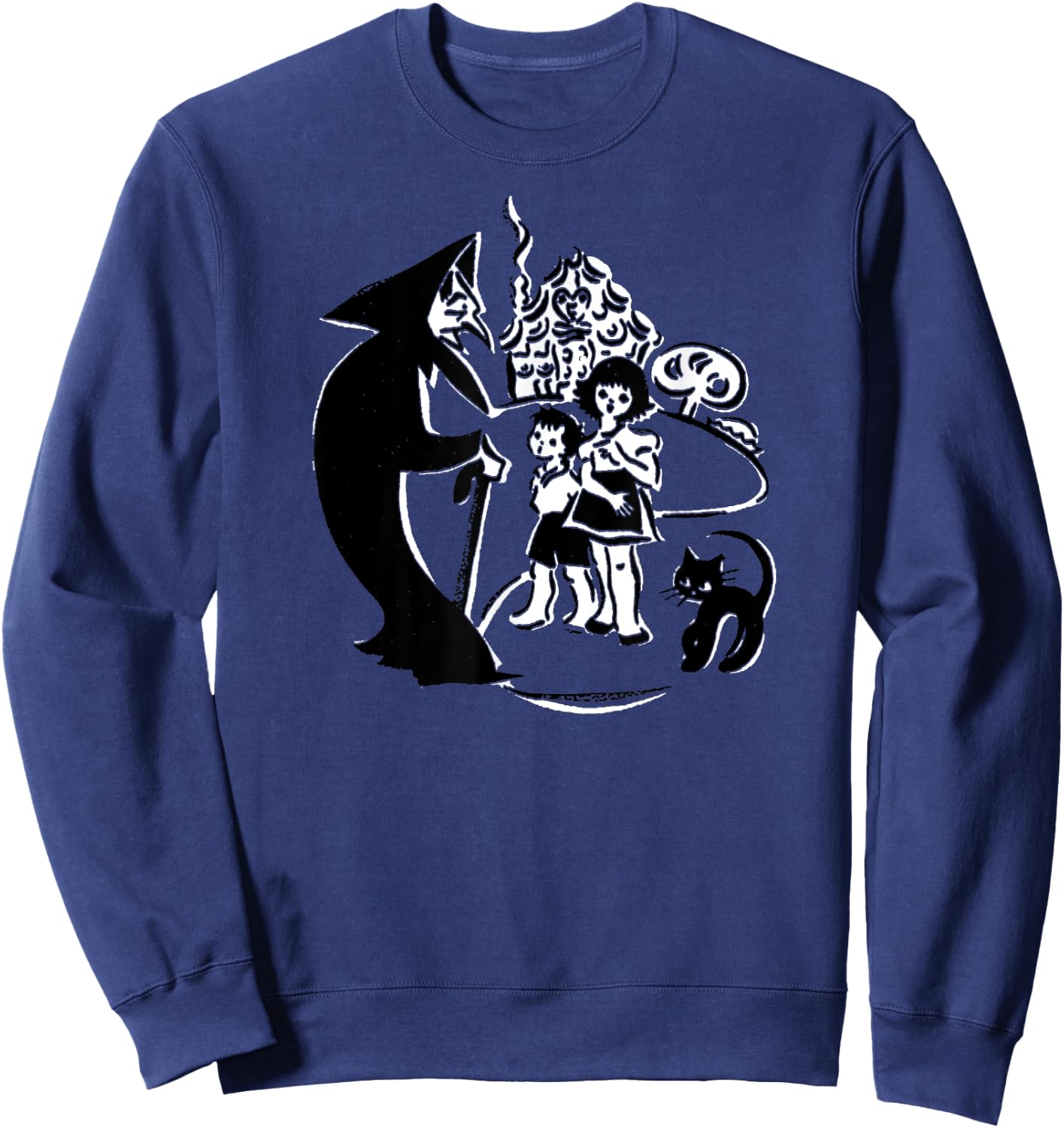 Vintage Fairytales Old Wicked Witch Hansel and Gretel Sweatshirt - Sweatshirt | Navy