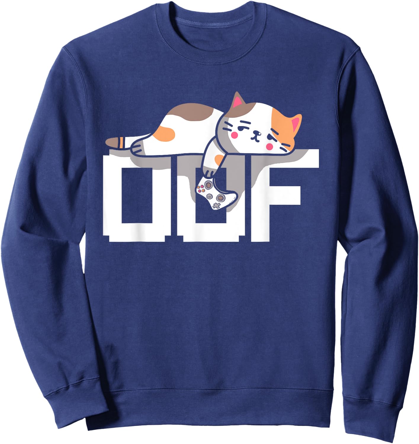 Oof Gamer Meme Noob Internet Culture Gamer Cat Men Women Girls Kids Sweatshirt - Sweatshirt | Navy
