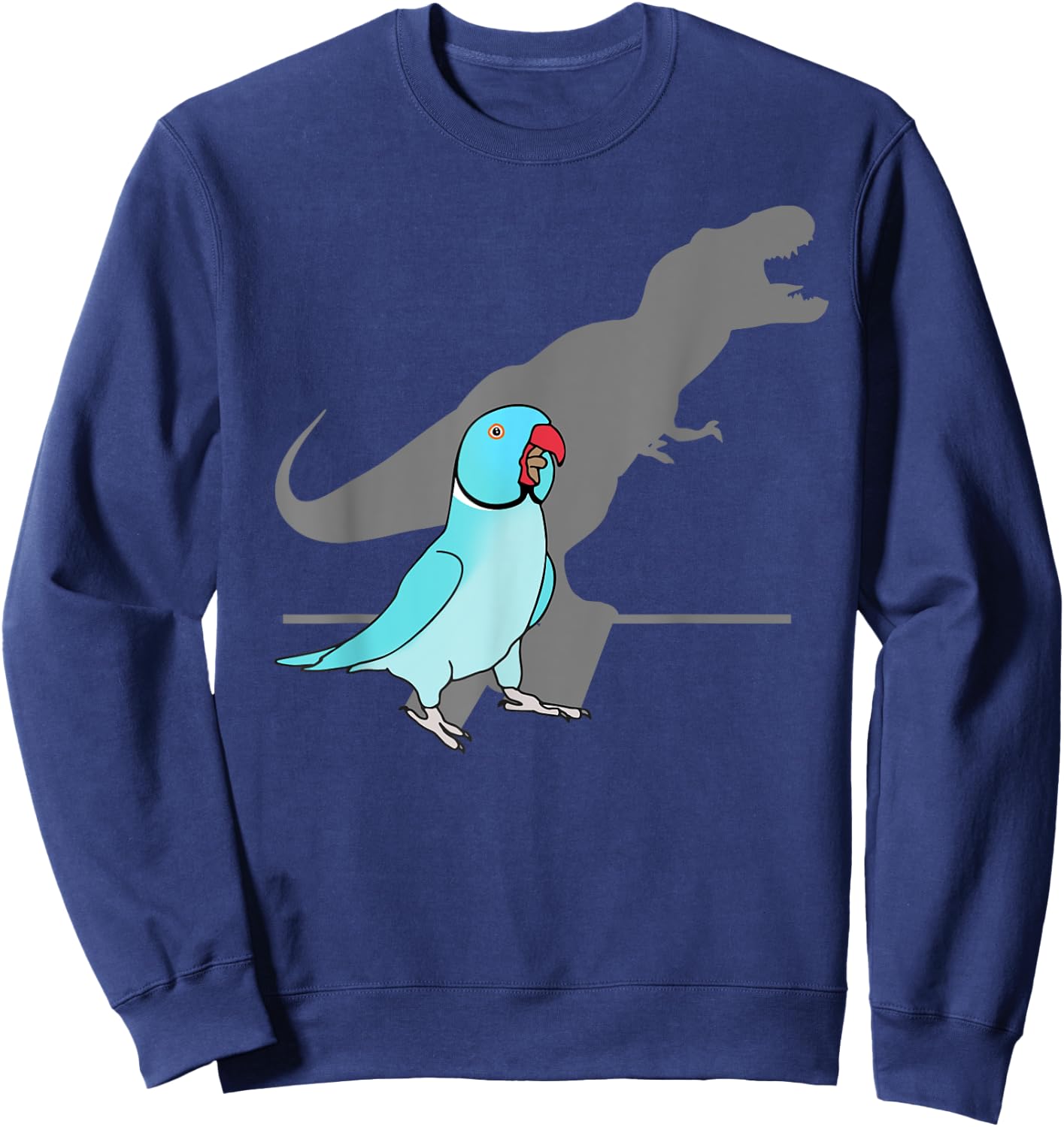 T-rex Blue Indian ringneck, Pet Birb memes Screaming Parrot Sweatshirt - Sweatshirt | Navy