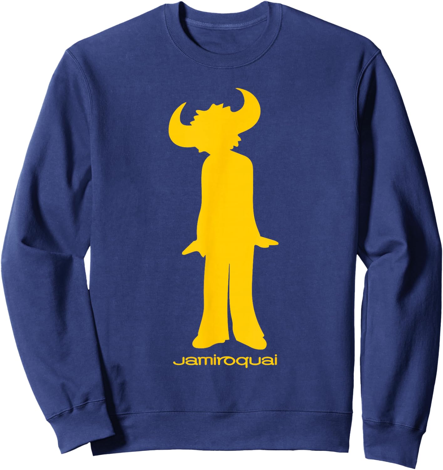 Jamiroquai Official Buffalo Yellow Logo Sweatshirt - Sweatshirt | Navy