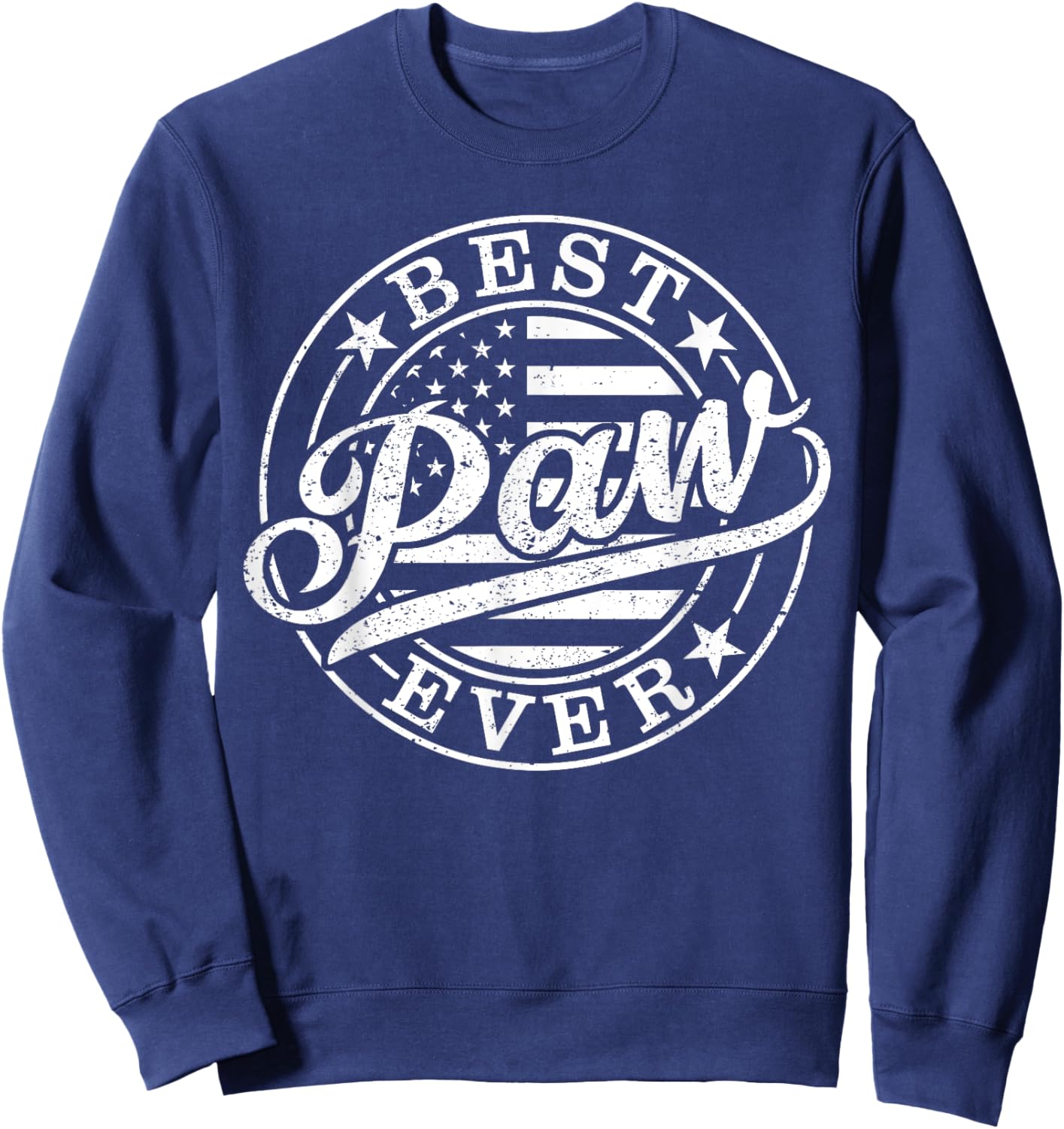 Best Paw Ever Father's Day American US Flag Sweatshirt - Sweatshirt | Navy
