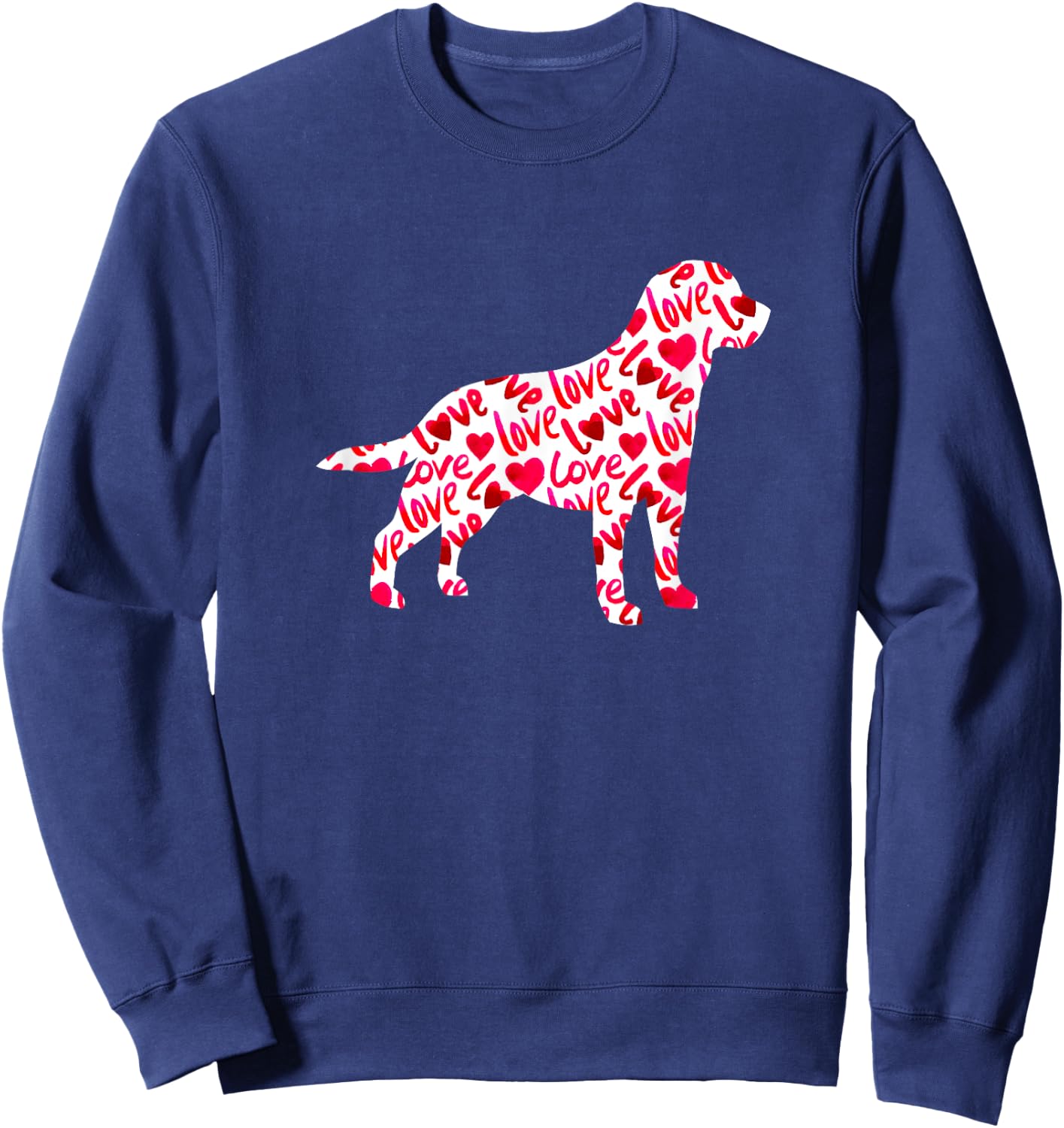 Labrador Retriever Love Heart Dog Valentine's Day Women Kids Sweatshirt - Sweatshirt | Navy