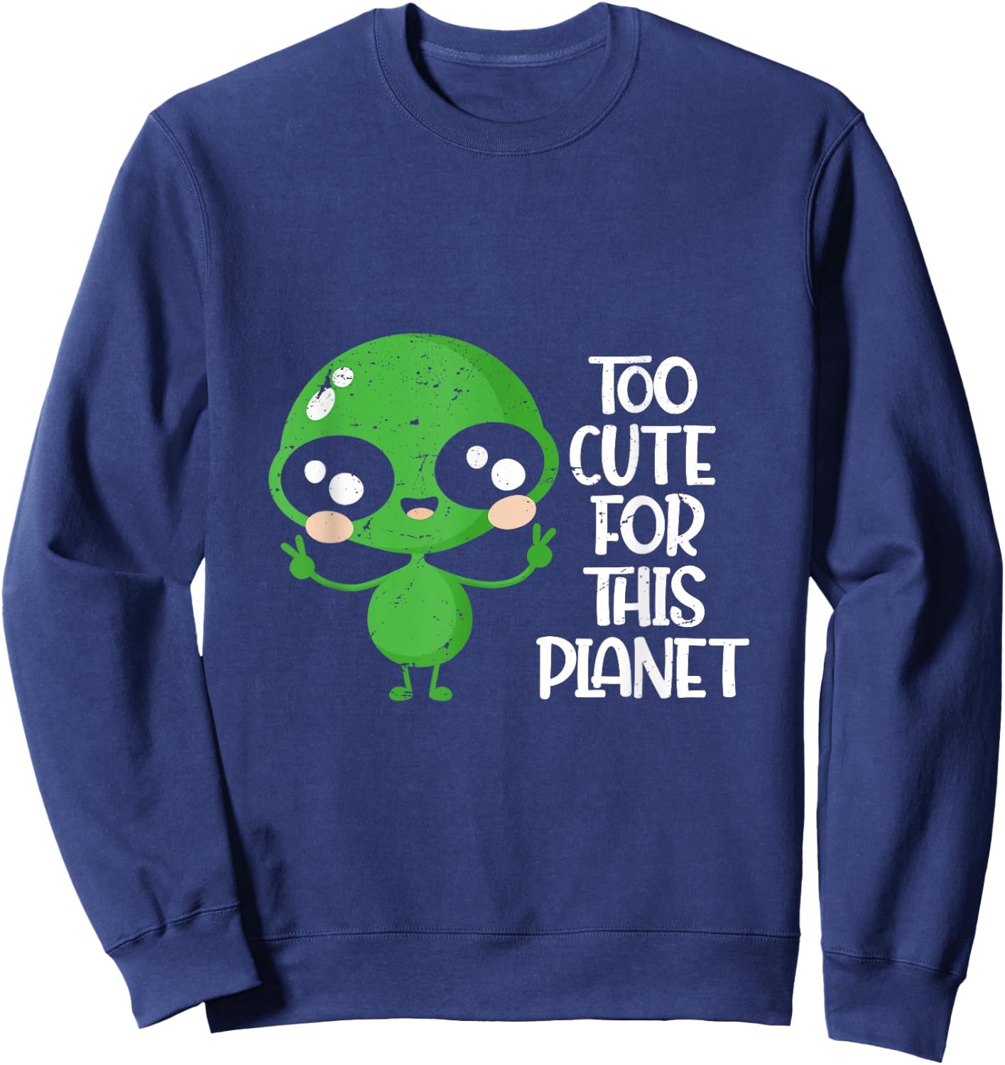 Funny UFO Boys Girls Kids Gift Cute Alien Sweatshirt - Sweatshirt | Navy