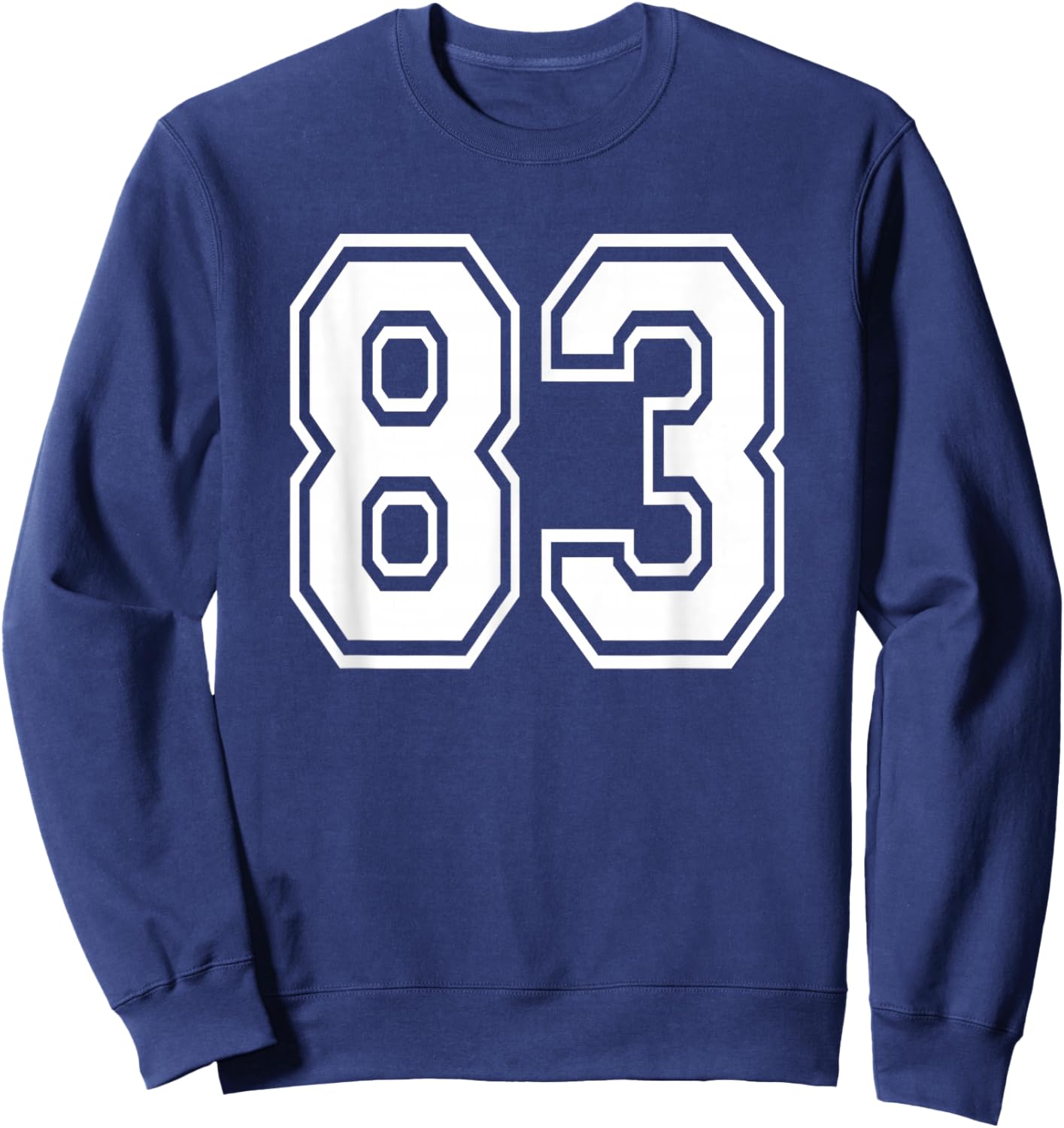 Number 83 83rd Birthday Gift Player Team Numbered Jersey Sweatshirt - Sweatshirt | Navy