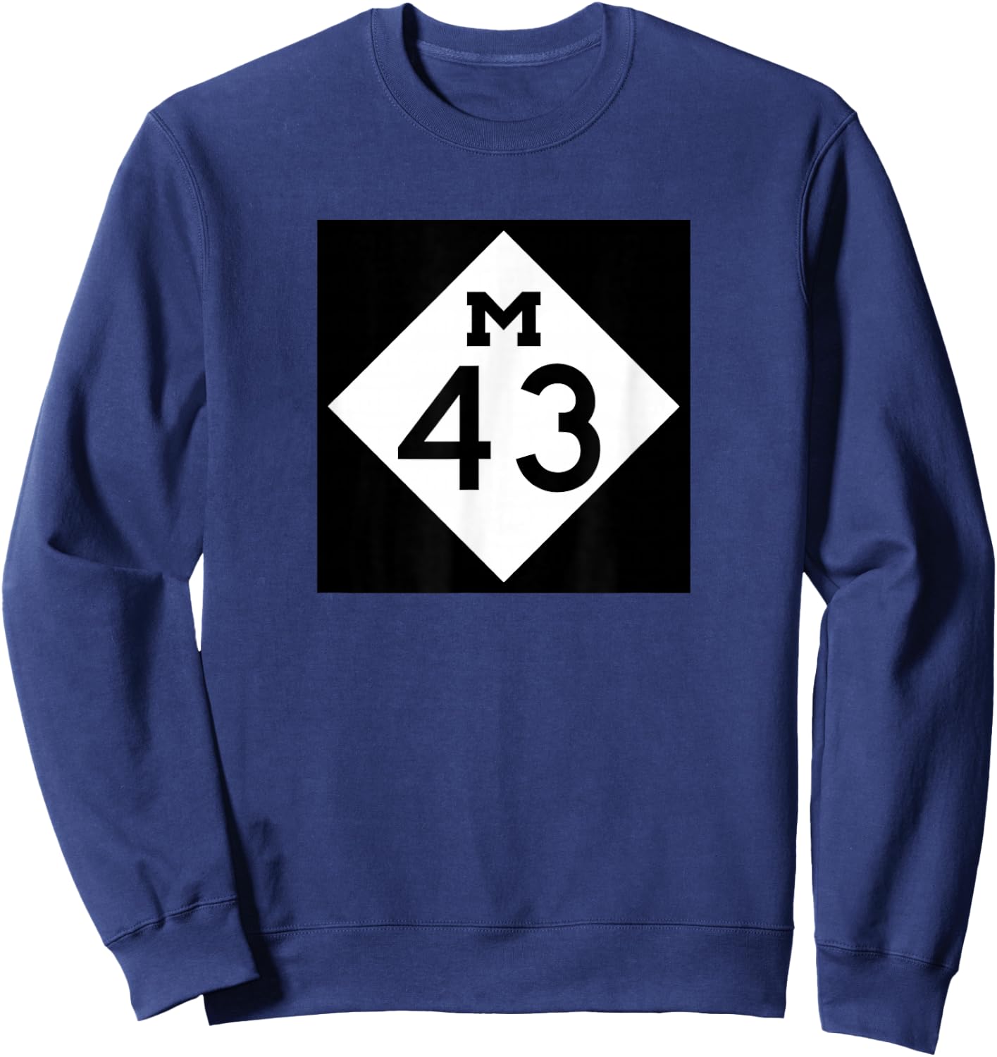 M-43 Michigan Highway Classic Roadway Logo Sweatshirt - Sweatshirt | Navy