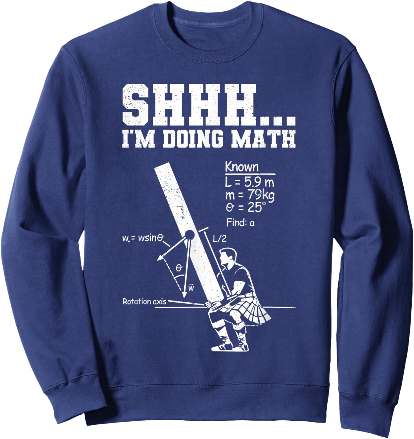 Caber toss funny highland games Sweatshirt - Sweatshirt | Navy