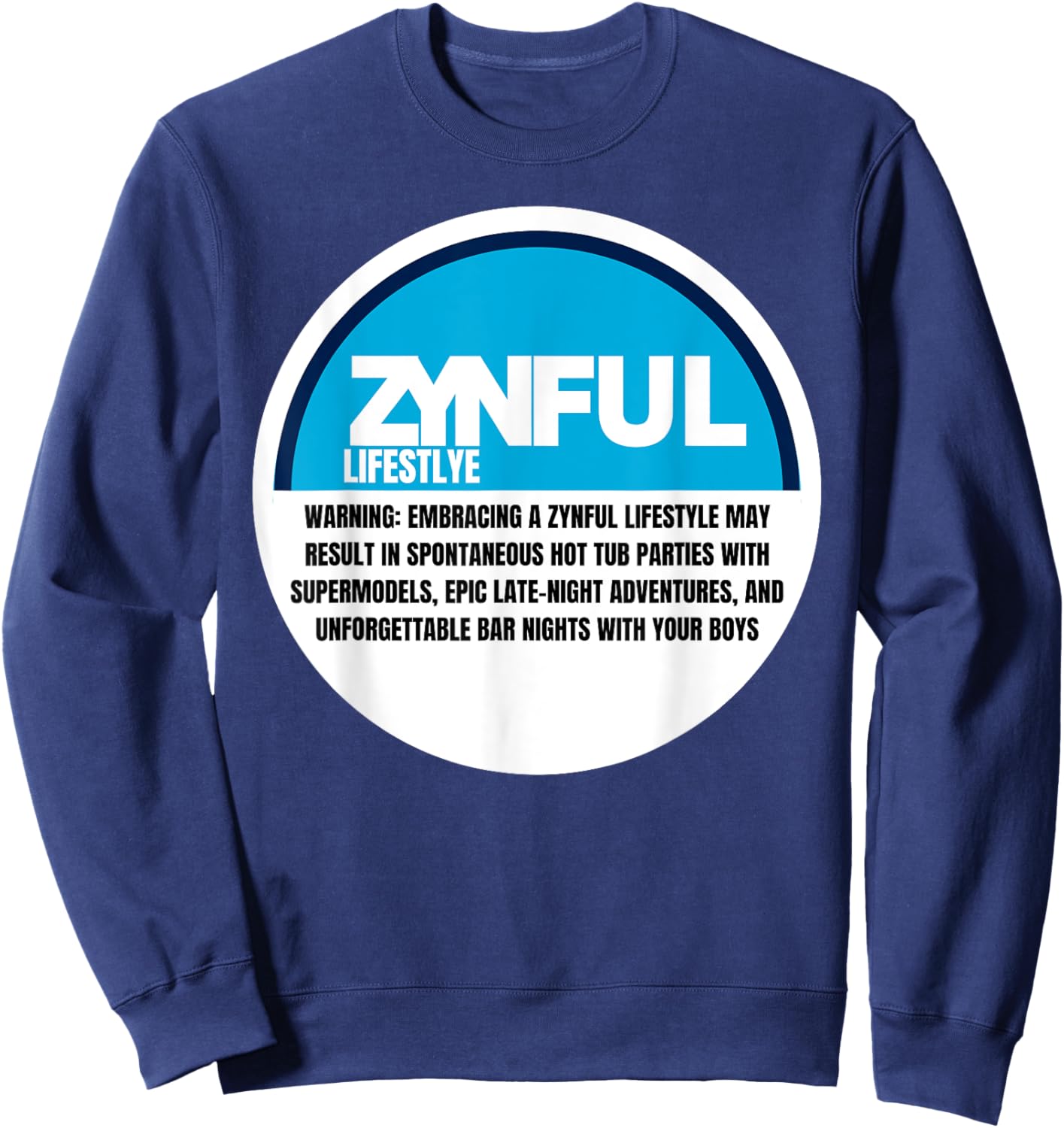Funny Lip Pillow Flavored Nicotine Pouch Sinful Lifestyle Sweatshirt - Sweatshirt | Navy