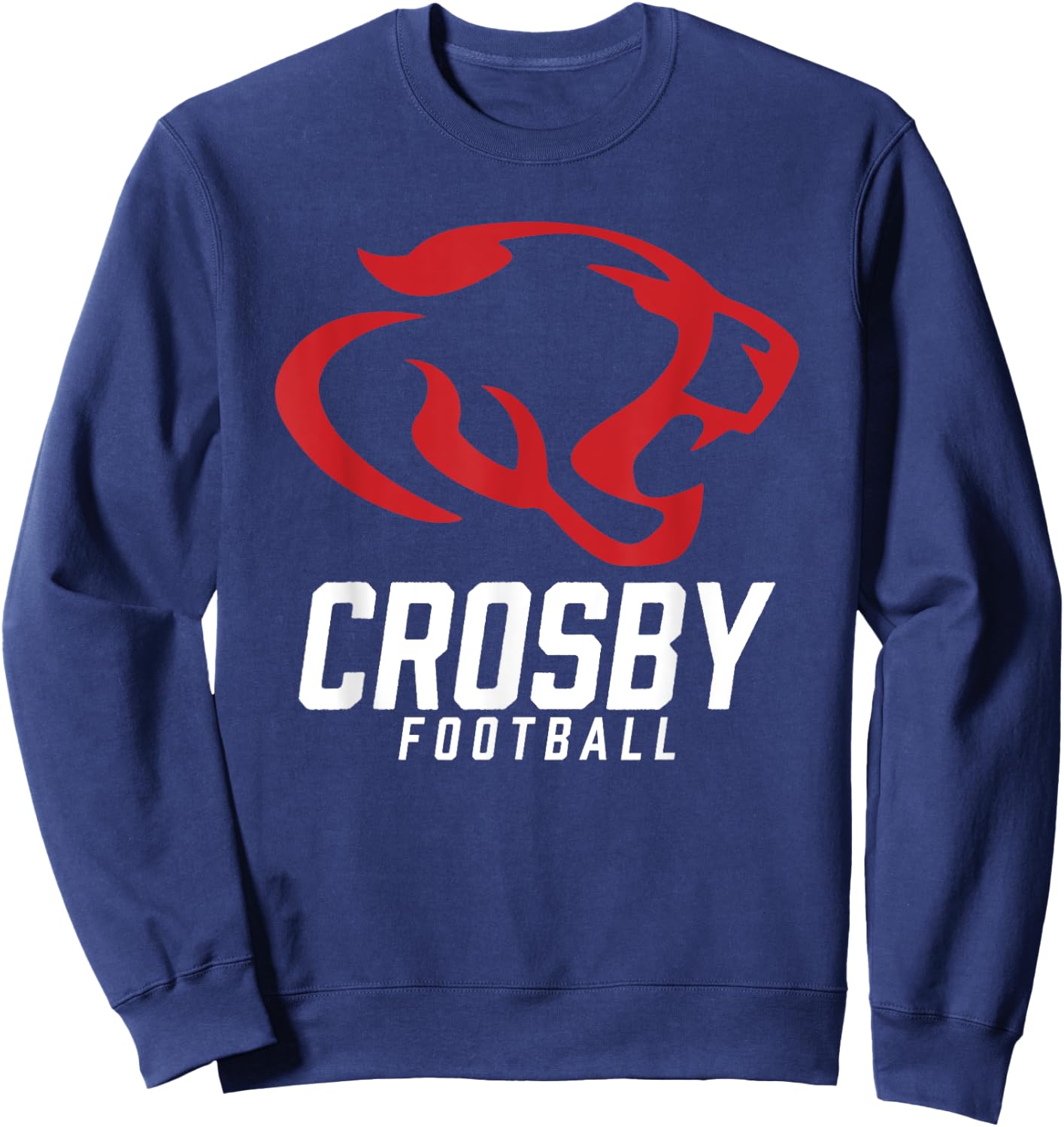 Crosby Cougars Logo Football Team HS Sweatshirt - Sweatshirt | Navy