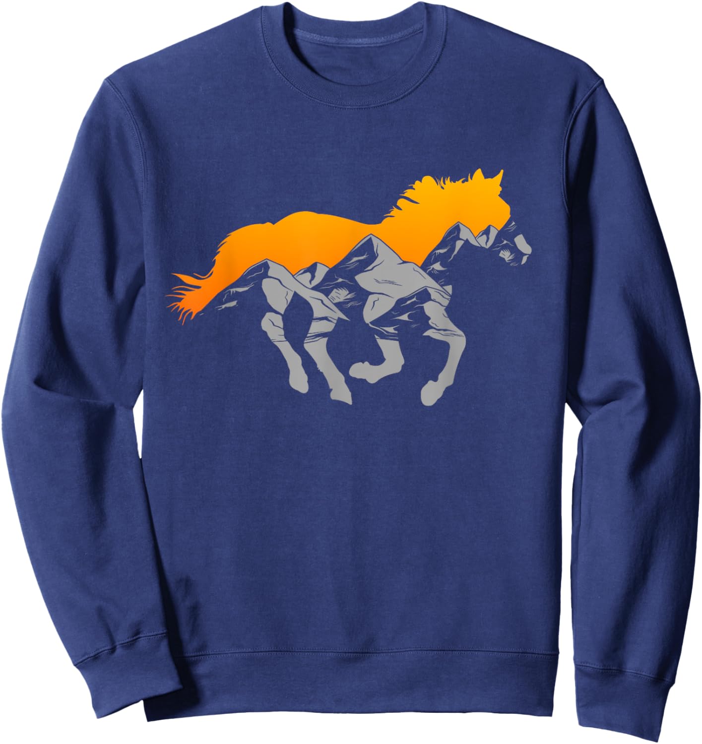 Horse Riding Apparel - Mountain and Horse Sweatshirt - Sweatshirt | Navy
