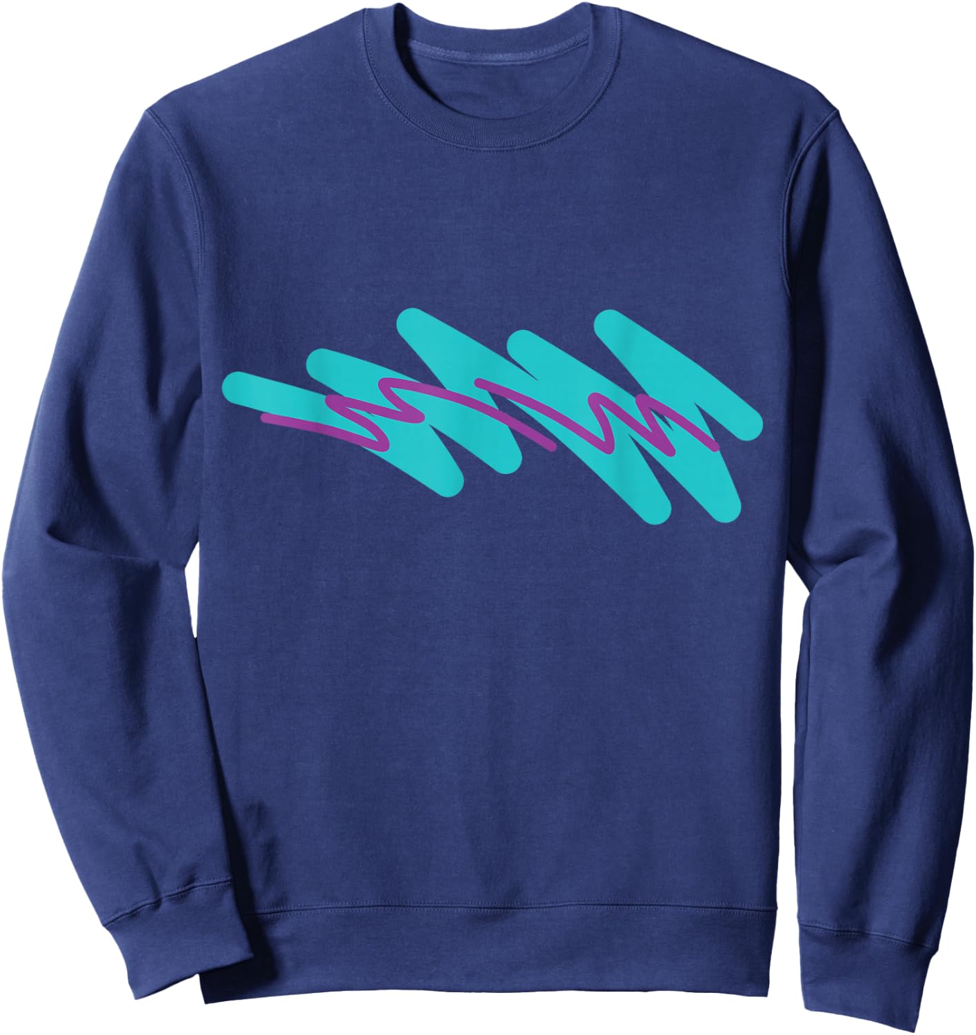 Nostalgic 90's Minimal Jazzy Paper Cup Vaporwave Sweatshirt - Sweatshirt | Navy