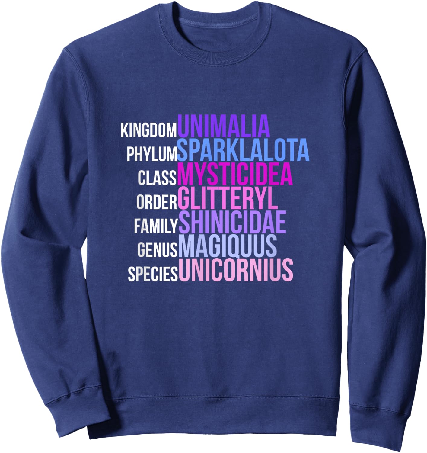 Unicorn Science - Magical Mystic Unicorn Biology Sweatshirt - Sweatshirt | Navy