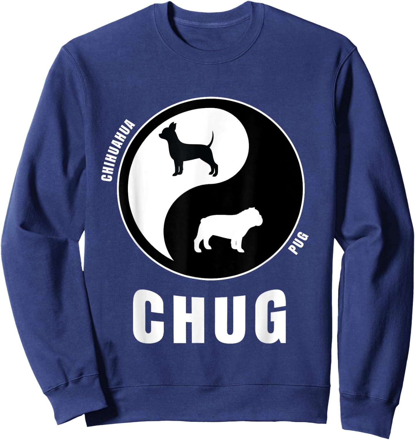 Chug Dog Shirts Adult Black Cotton Small Chug Dog Owners & Breeders Sweatshirt - Sweatshirt | Navy