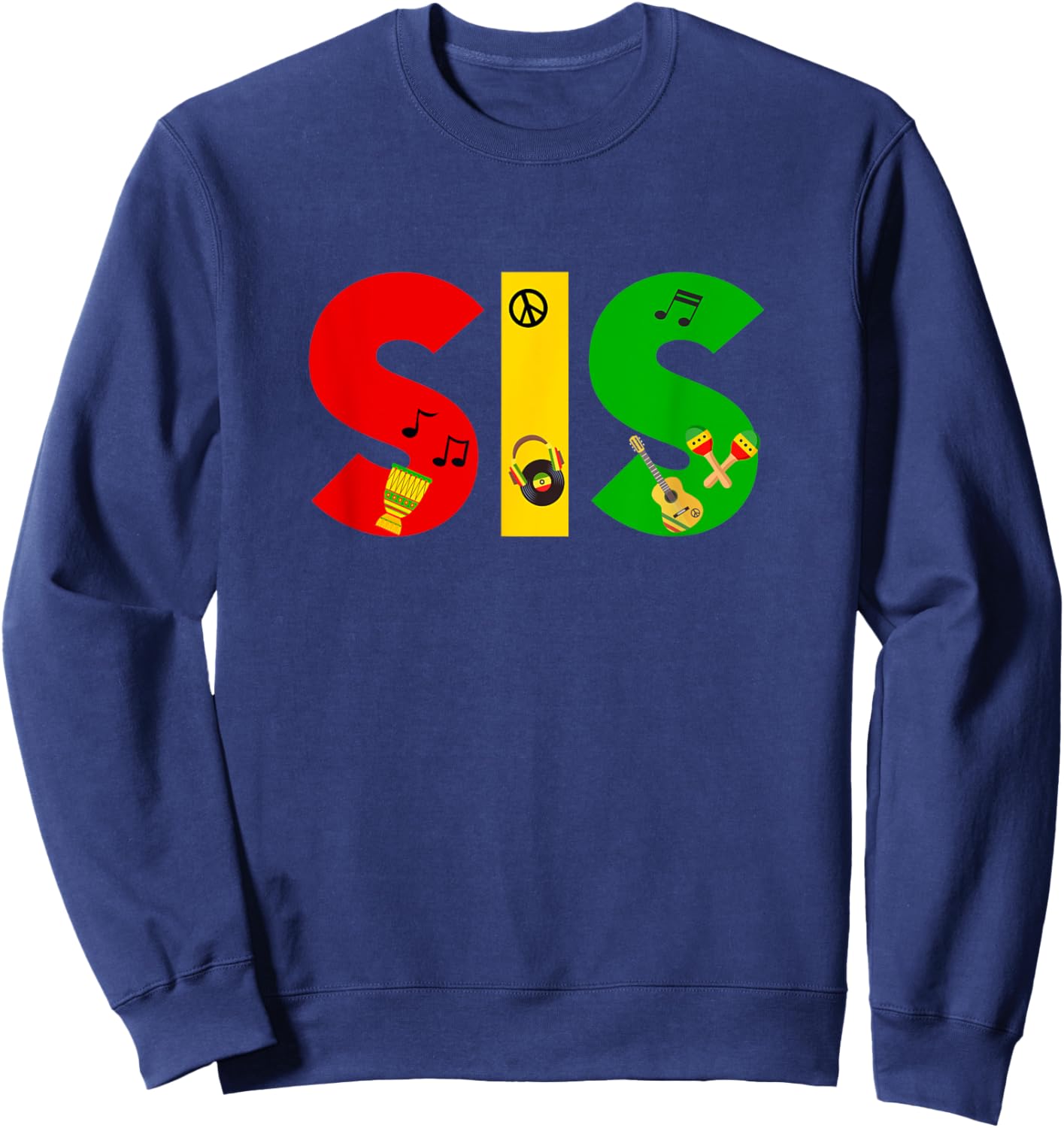 1st Birthday Jamaica King Party Theme Outfit One Year Old Sweatshirt - Sweatshirt | Navy