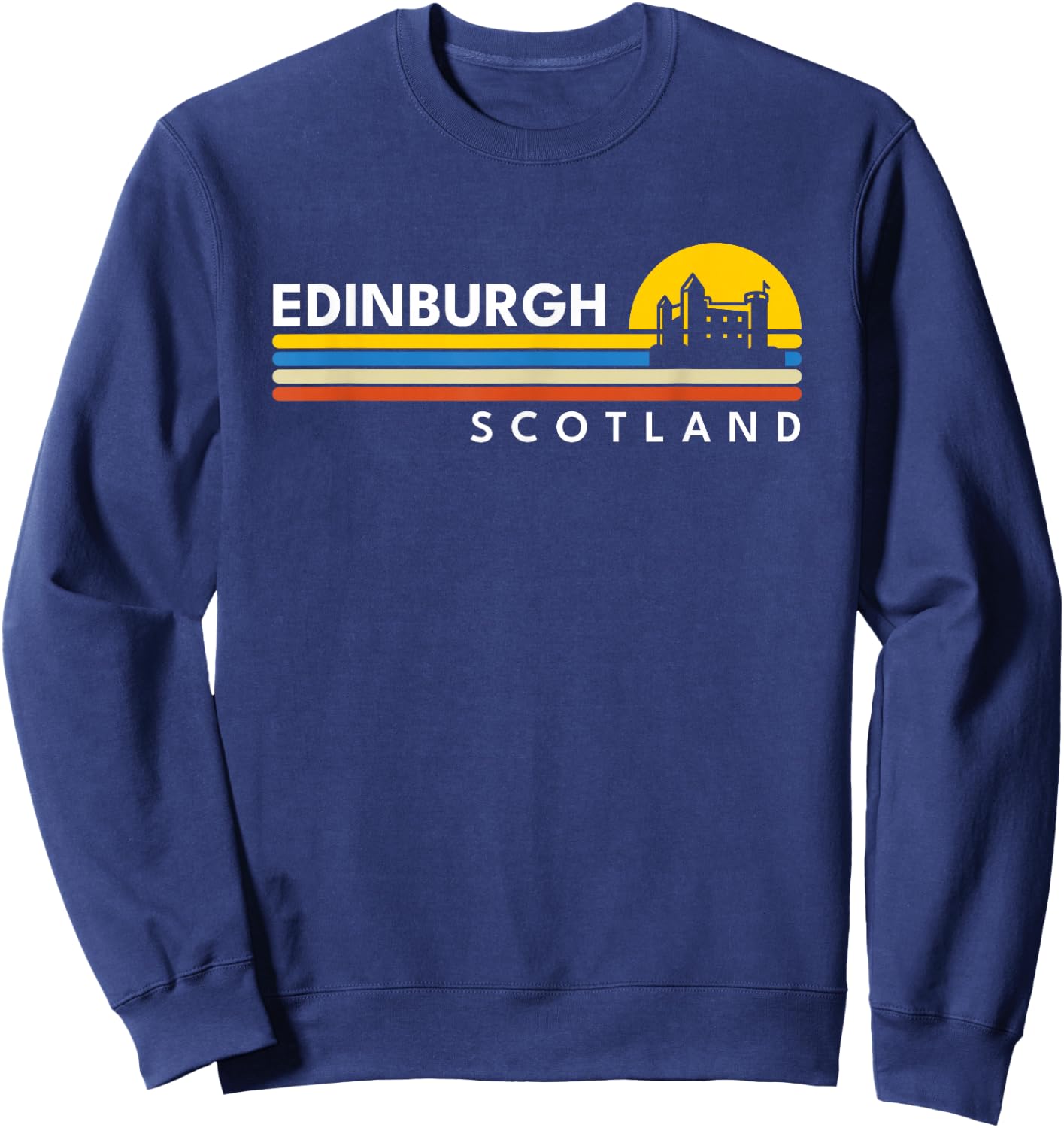 Edinburgh Scotland Castle Vintage Retro Souvenirs Sweatshirt - Sweatshirt | Navy