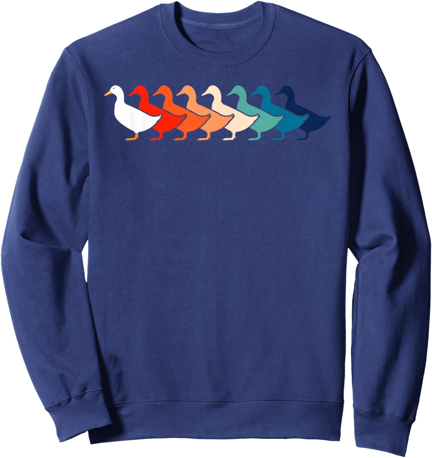 Vintage Ducky Retro Duck Pun 70s 80s Funny Duck Sweatshirt - Sweatshirt | Navy