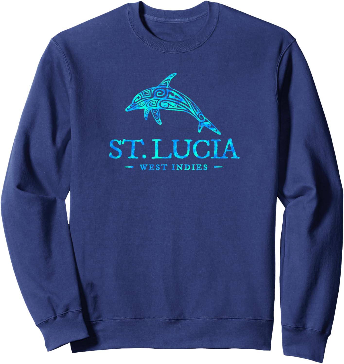St Lucia Dolphin Boys Girls Toddler Cruise Vacation Souvenir Sweatshirt - Sweatshirt | Navy