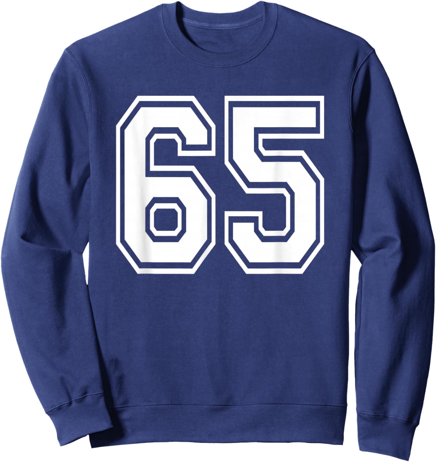 Number 65 Numbered Uniform Sports Jersey Team 65th Birthday Sweatshirt - Sweatshirt | Navy