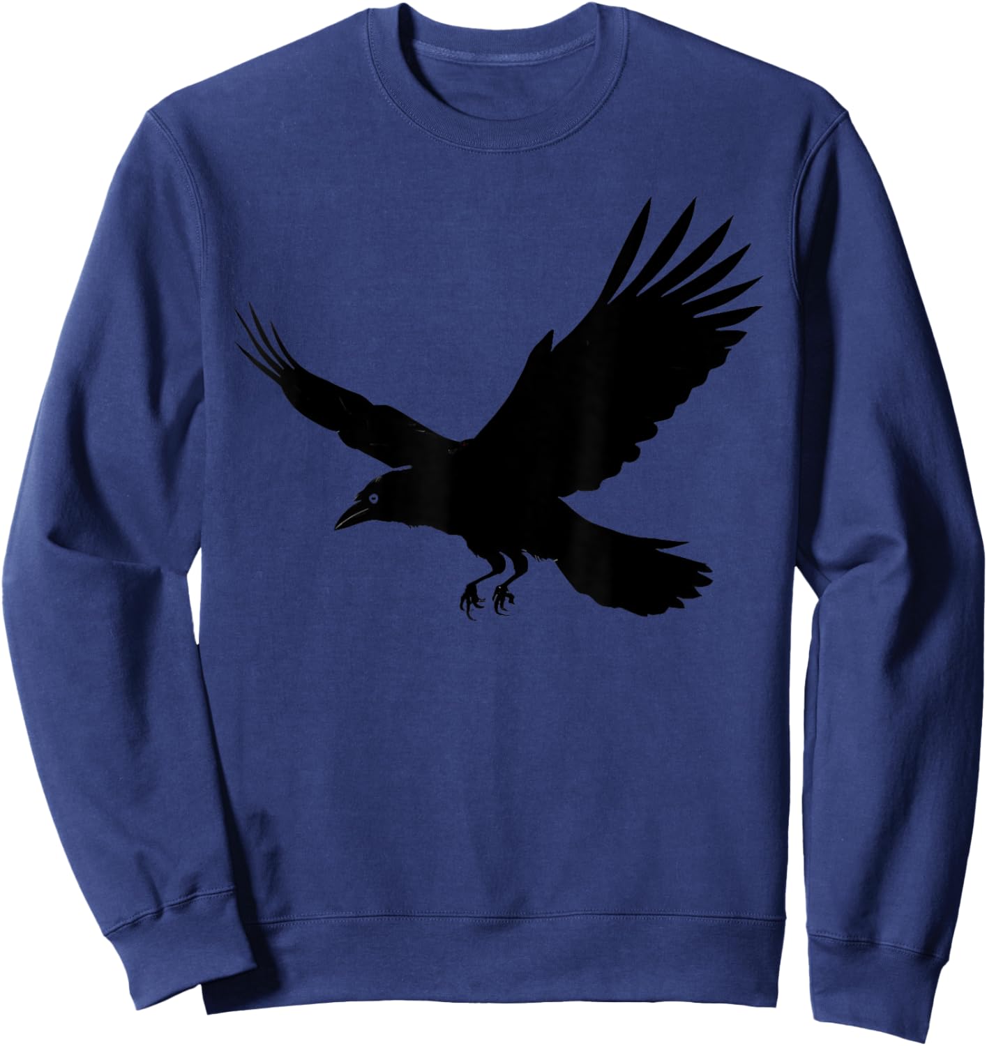 Beautiful Black Crow Raven Bird In Flight Silhouette Sweatshirt - Sweatshirt | Navy