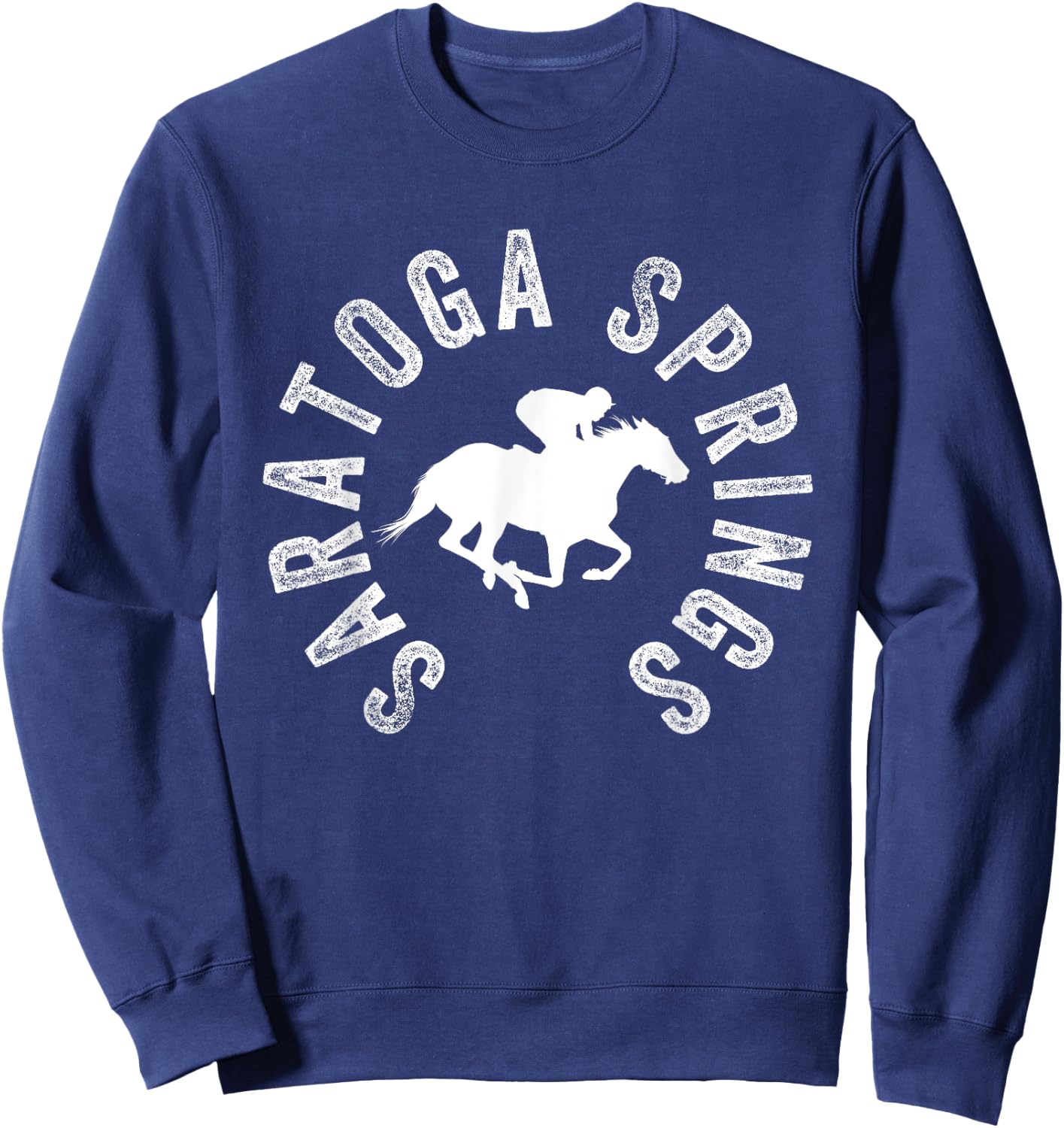 Saratoga Springs New York Horse Racing Jockey Sweatshirt - Sweatshirt | Navy