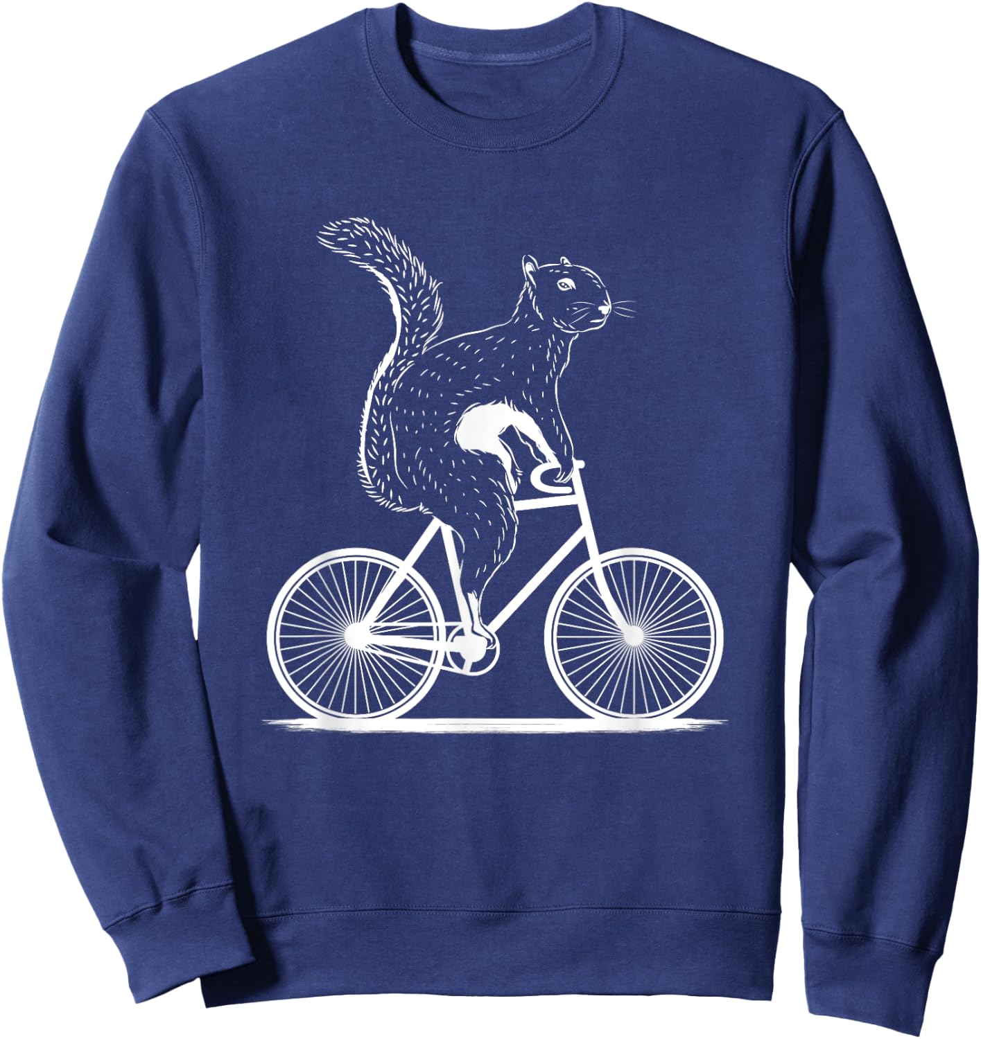 Funny Cycling Animal Lover Squirrel On A Bike Gift Men Women Sweatshirt - Sweatshirt | Navy