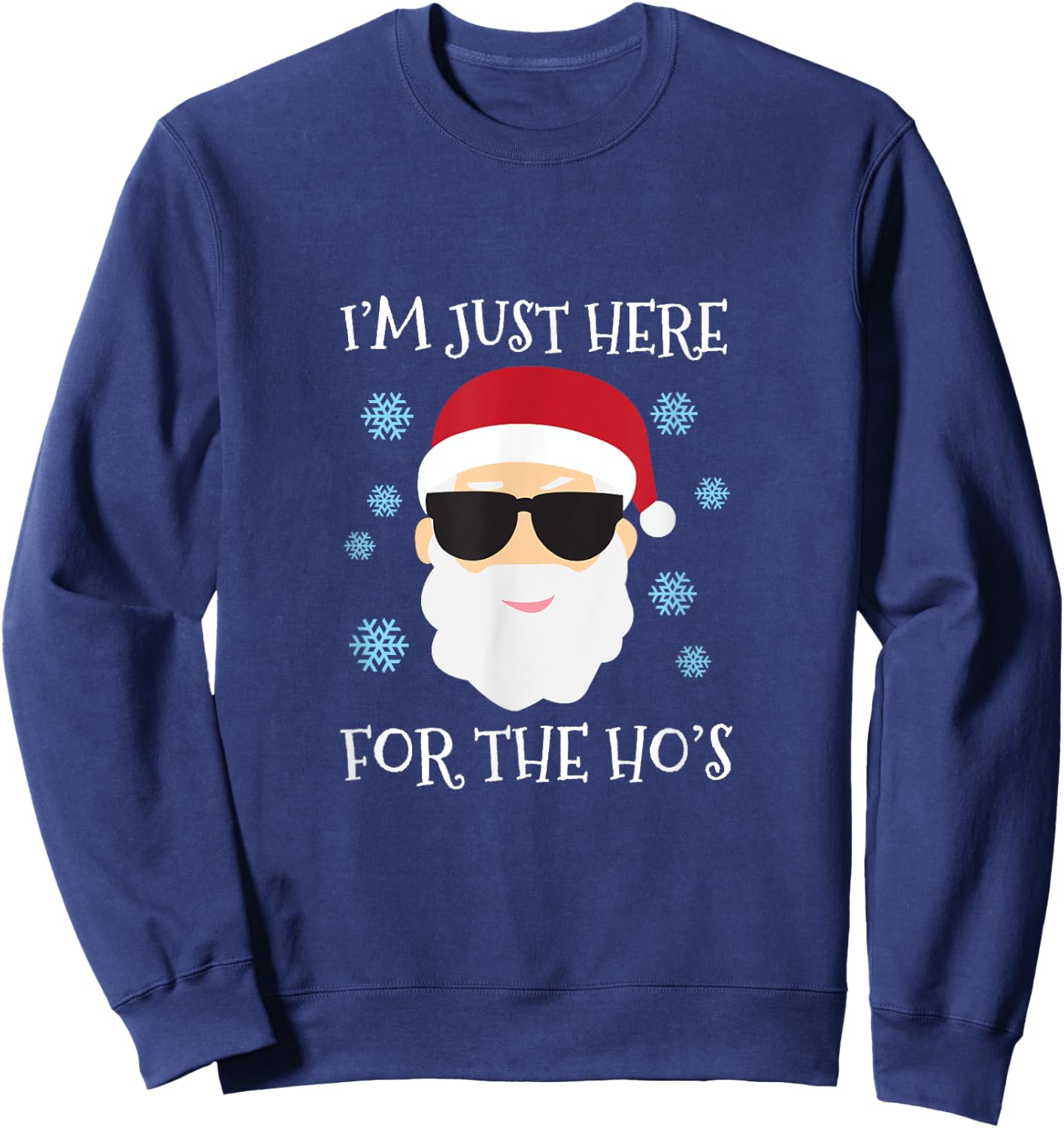 Funny Santa Here for the Hos Christmas Pyjamas Sweatshirt - Sweatshirt | Navy