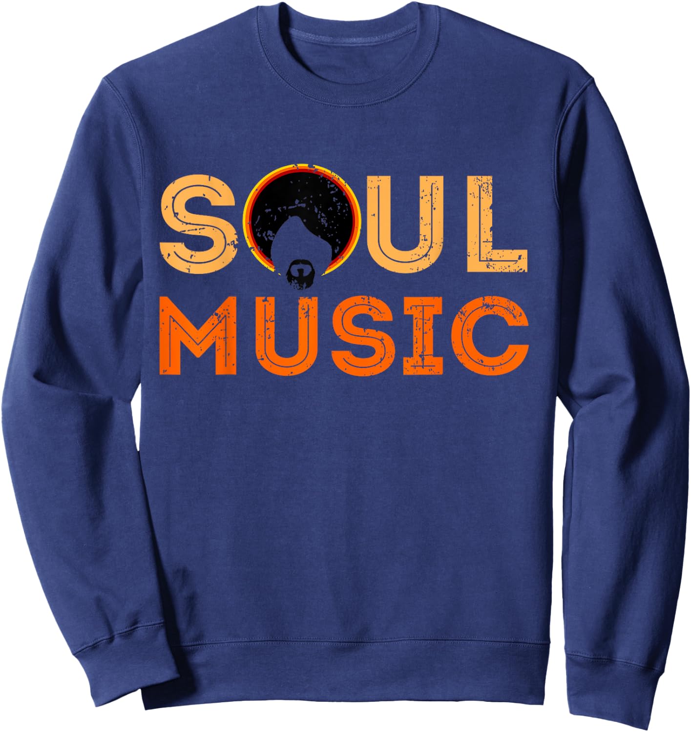 Vintage 70s Costume Funk Gear Apparel Lover Rare Soul Music Sweatshirt - Sweatshirt | Navy