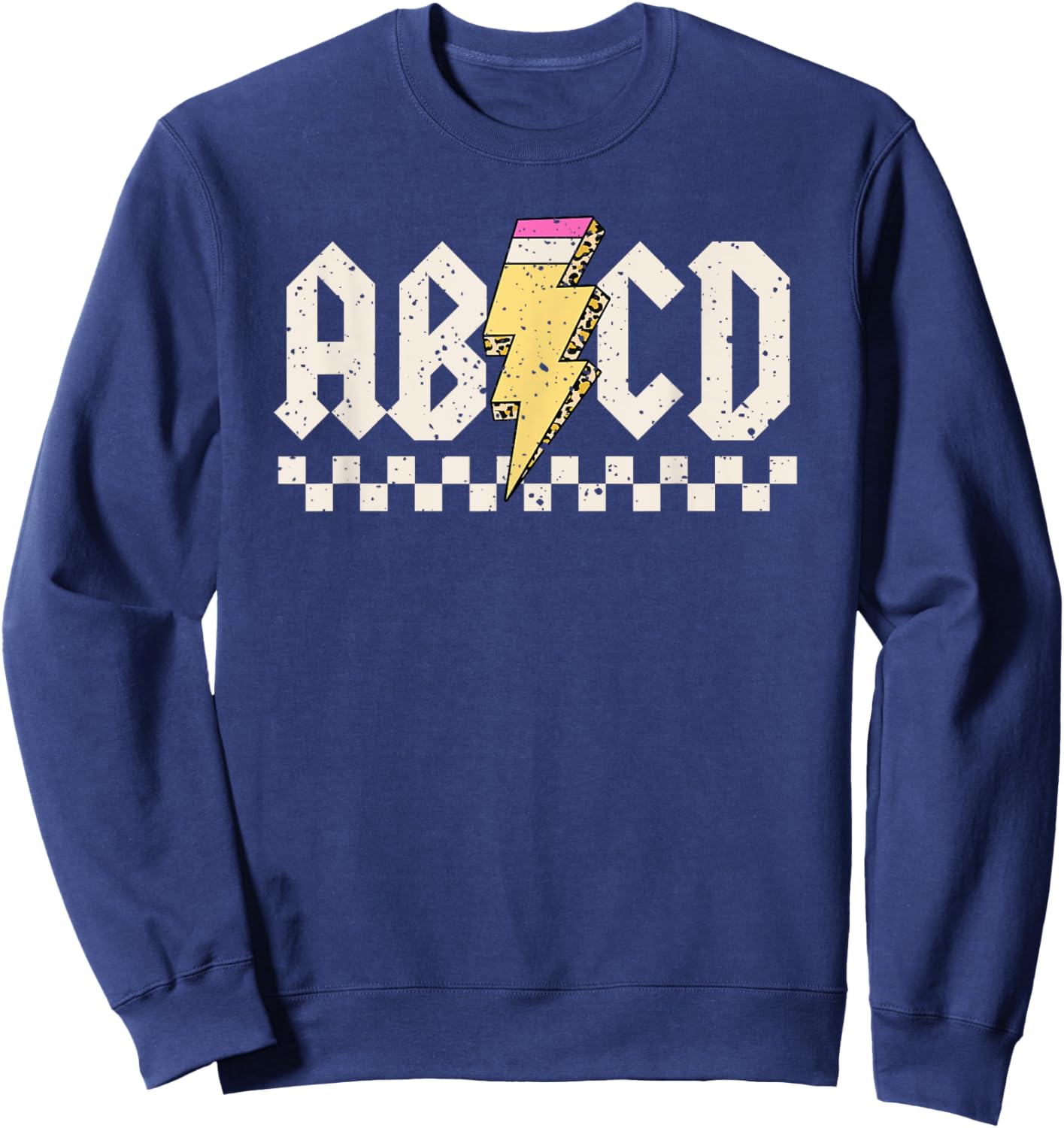 Boys Girls Teachers ABCD Rock Graphic Back to School Class Sweatshirt - Sweatshirt | Navy