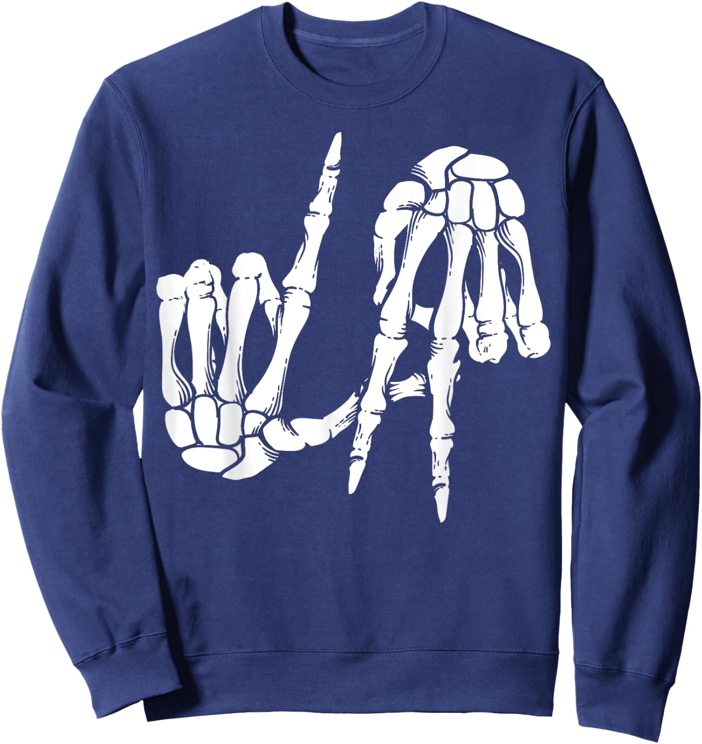 Cute Freaky Los Angeles Hand Sign Skeleton LA Gift Sweatshirt - Sweatshirt | Navy