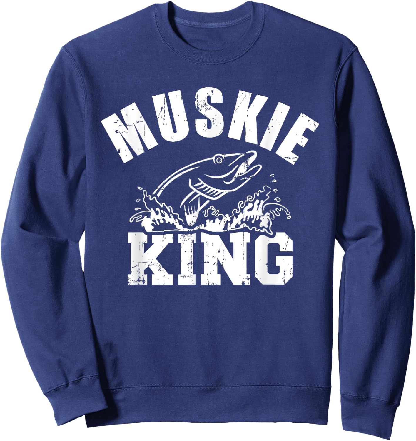Muskie king fishing Sweatshirt - Sweatshirt | Navy