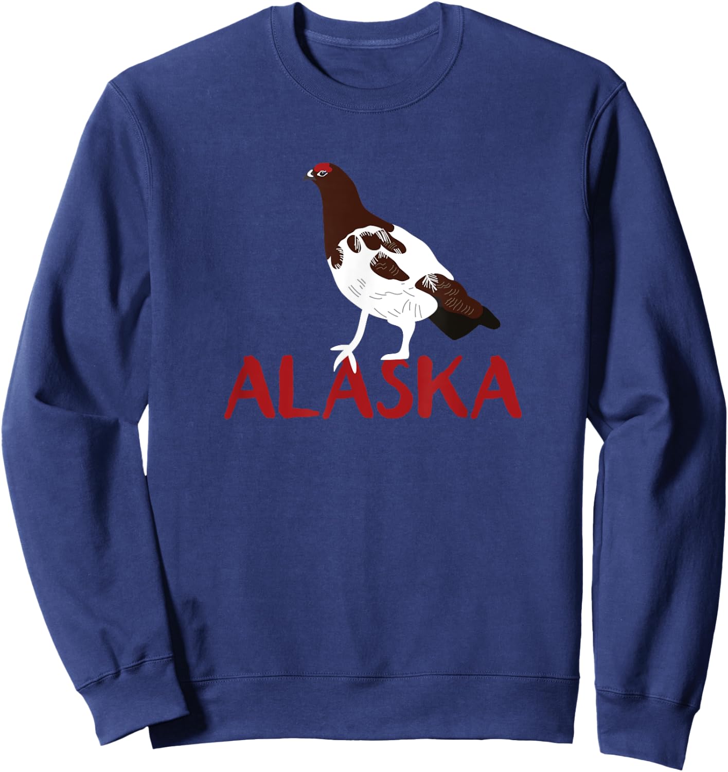 Willow Ptarmigan Alaska State Bird Souvenir Style Sweatshirt - Sweatshirt | Navy
